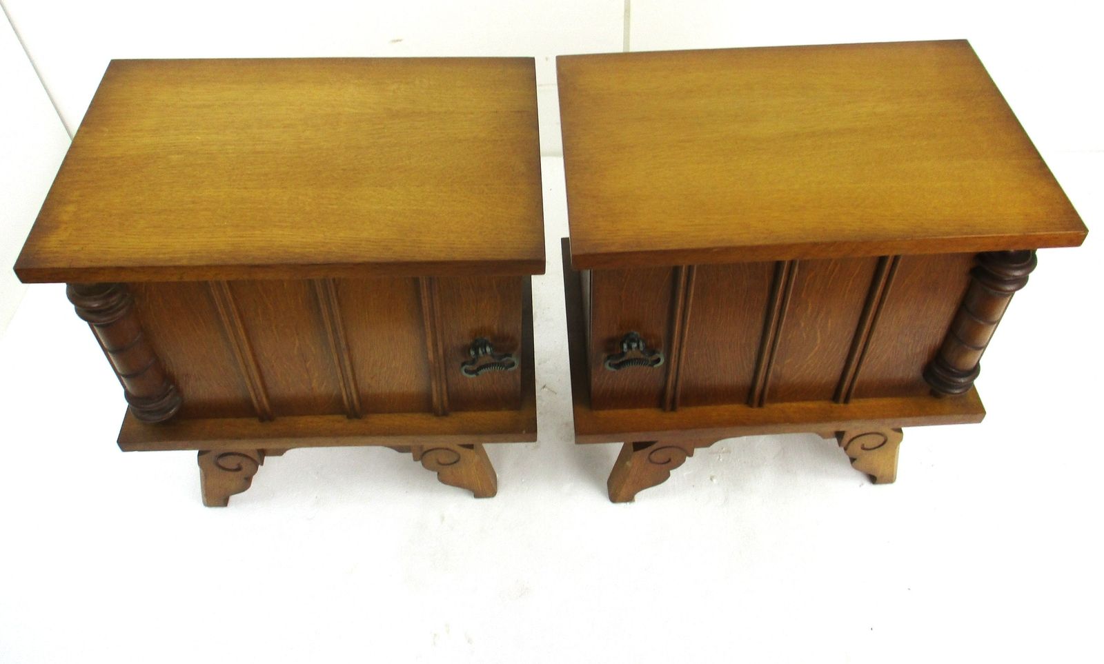 Pair Couple Vintage Nightstands End Tables Dresser 30s Vanity Cabinets Louis XVI photo Furniture