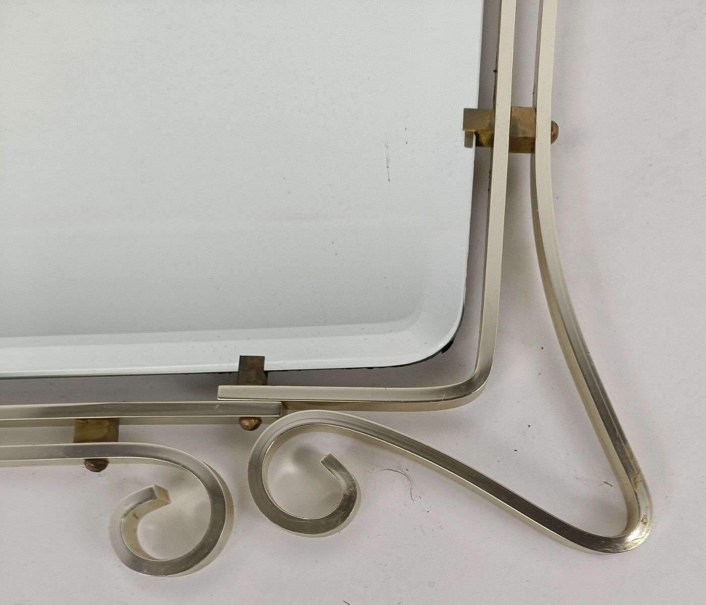 Hallway Bathroom Antique Mirror Chrome Frame Beveled Glass Gorgeous Large photo vinterior