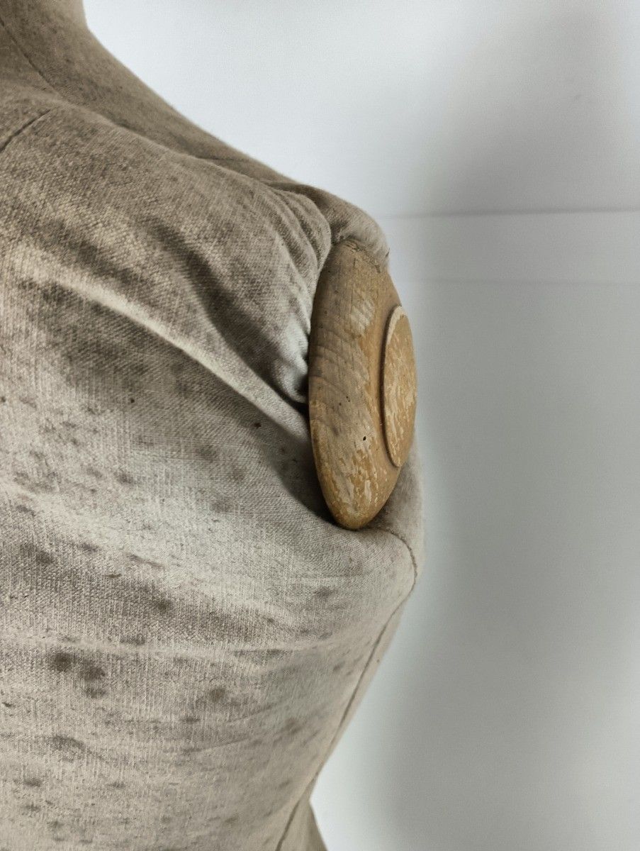 photo furniture Antique  Mannequin Haute Couture Dress Form Girard Paris Loft Wooden Base