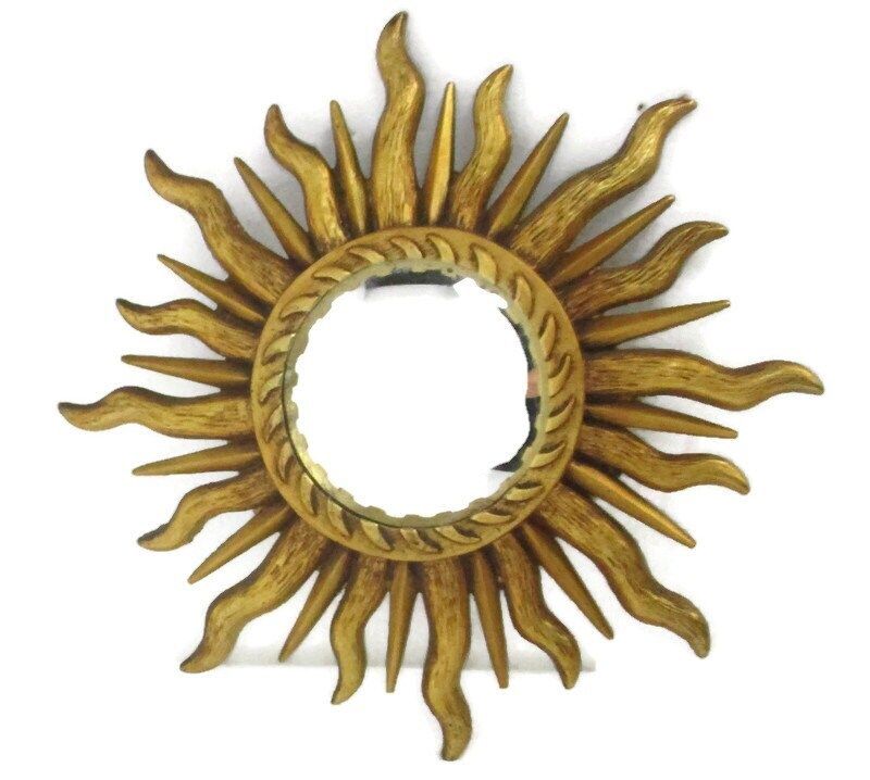 Sunburst Starburst Wall Glass Mirror Mid Century Modernist Resin Pop Art photo furniture