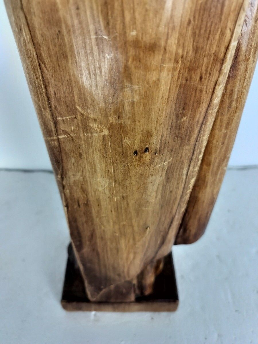 Large Vintage Hand Carved Wood Wooden Statue Oberammergau Virgin Mary Infant Jes photo buy