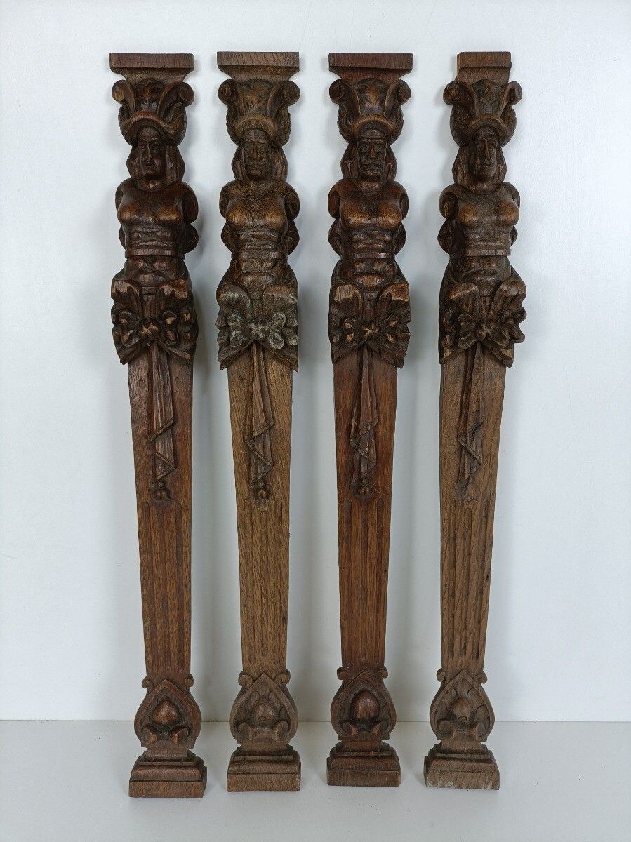 French Breton Style 4 Corbels Hand Carved Wood Panels I Architectural Reclaimed photo Home Decor