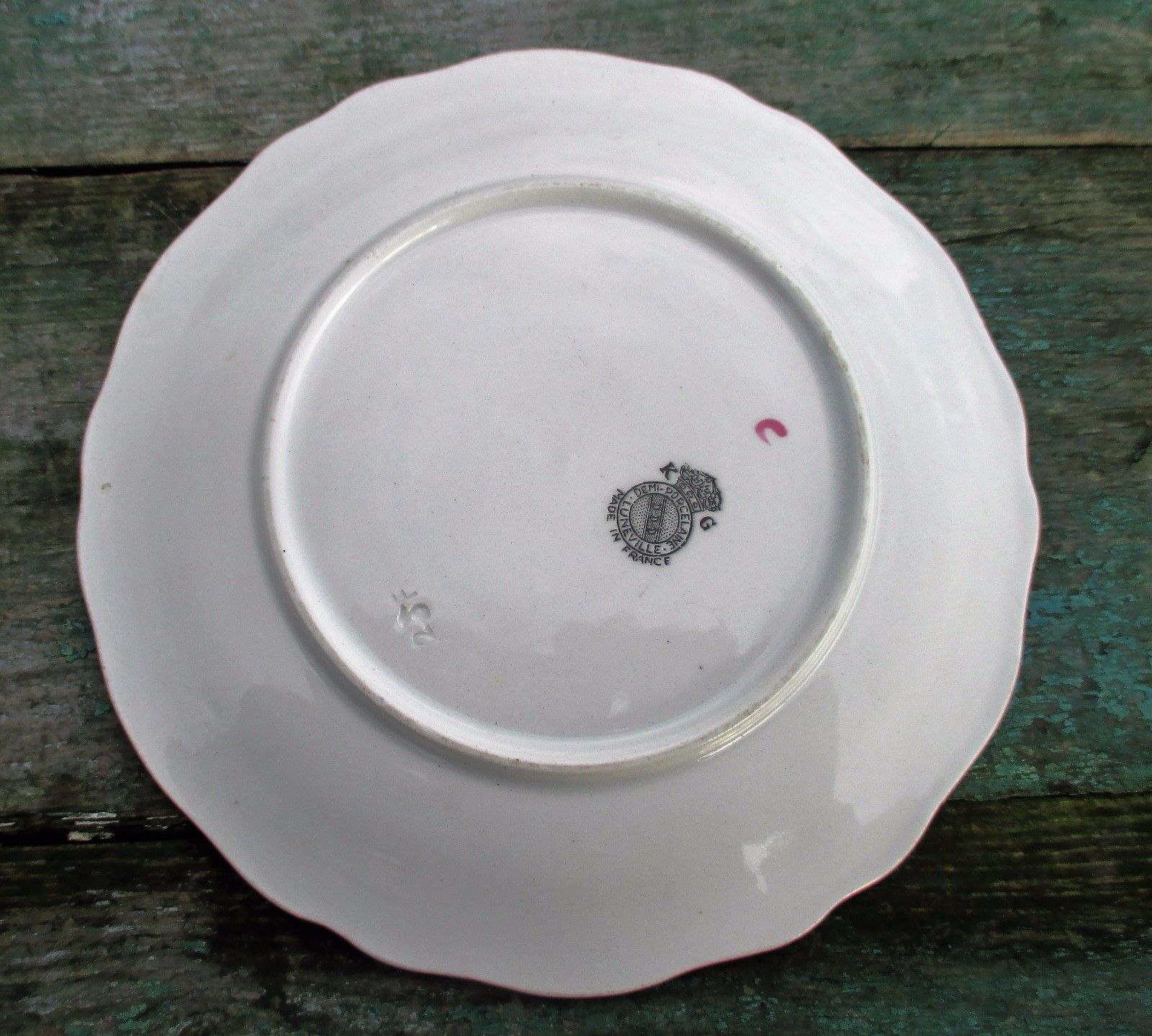 Antique Small  Porcelain Plate French Faience Luneville Flower Strasbourg Marked photo Home Decor