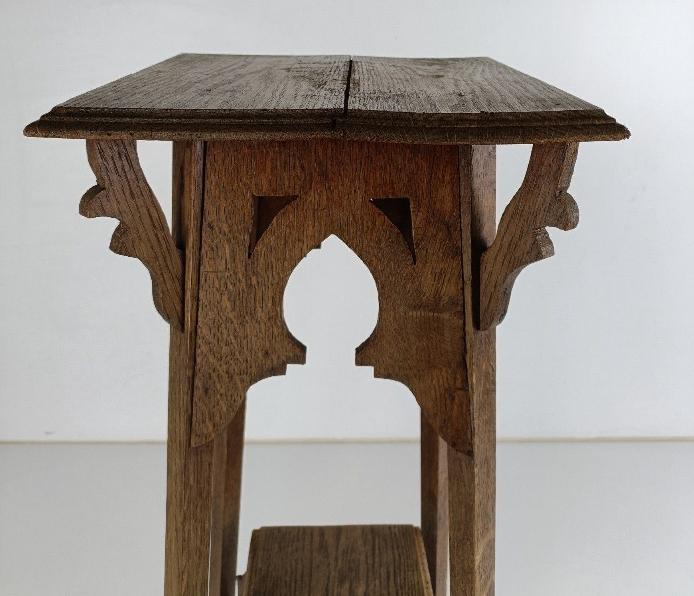 Art Nouveau Pedestal Side Table Plant Bonsai Stand Jugendstil  Wood Two Tier Bar photo vintage