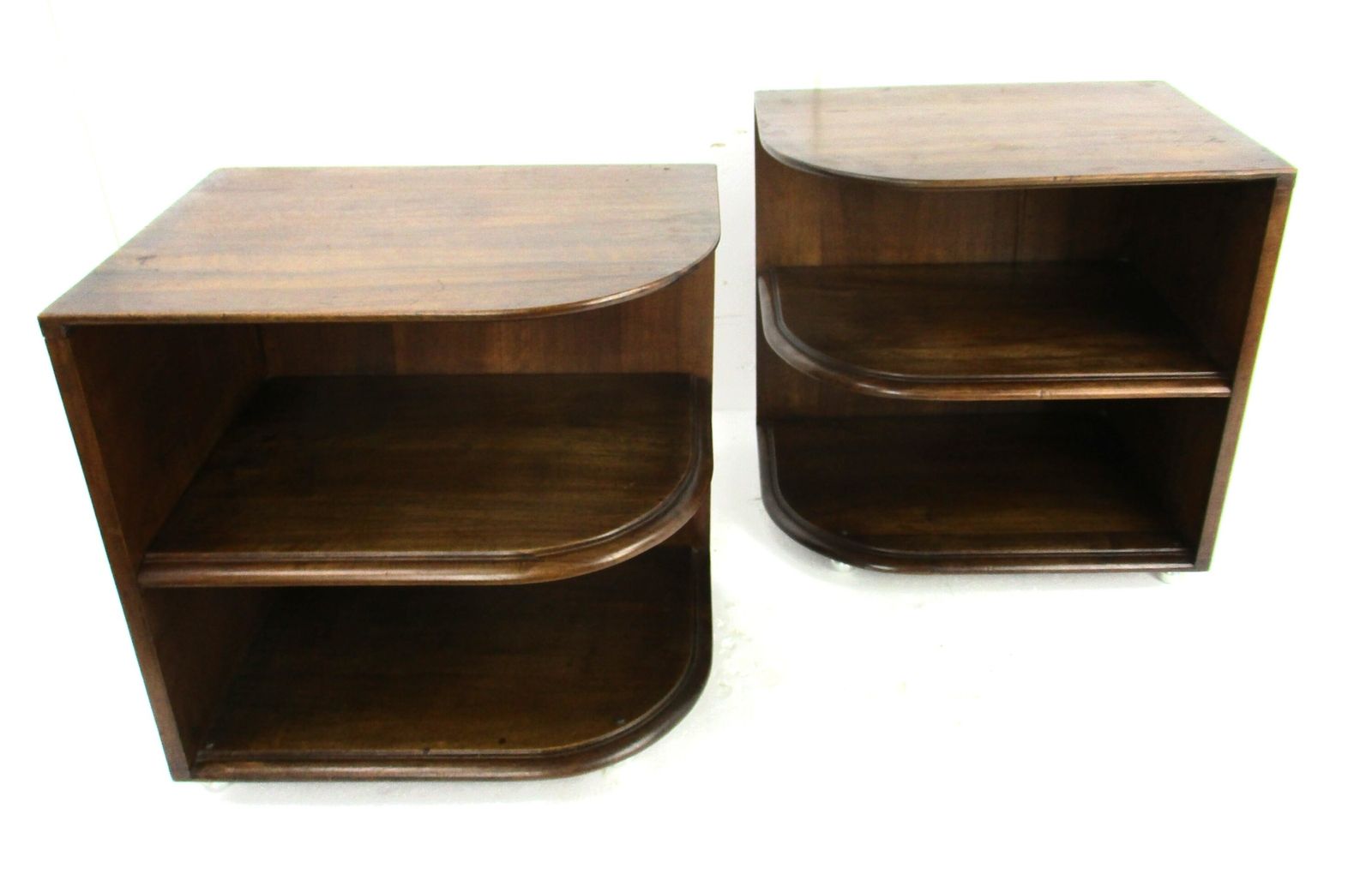Pair Couple Vintage Nightstands End Tables Dresser Display  Vanity Cabinets Wood photo furniture