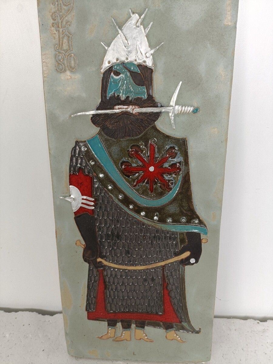 Funky Wall Plaque Glazed Ceramic Tile Giant Arno Brys For Amphora Vandeweghe1980 photo for sale
