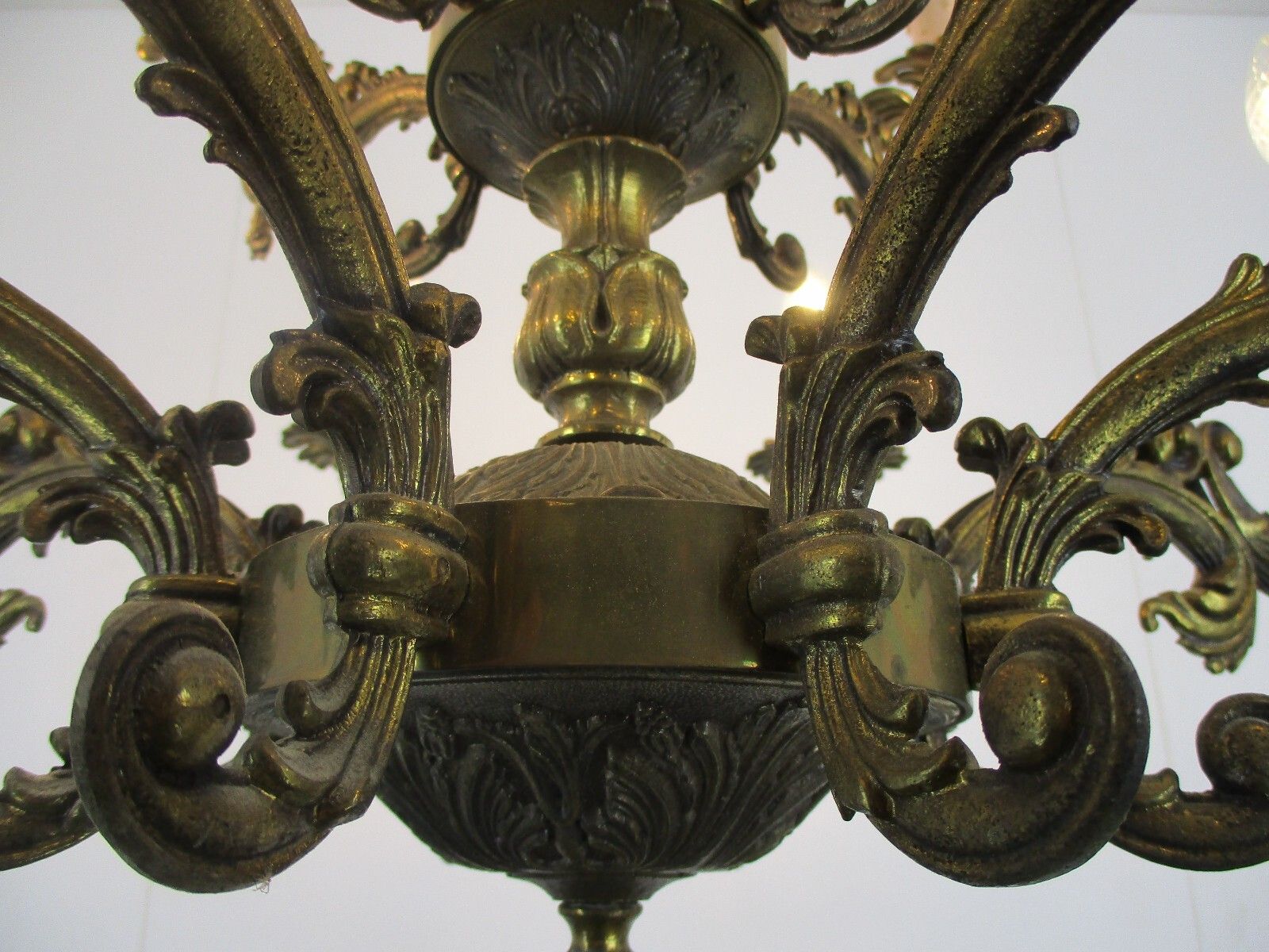 Vintage Chandelier Putti Cherubs Angels 12!! Arm Lights Brass Gorgeous  Two Tier photo 929.0