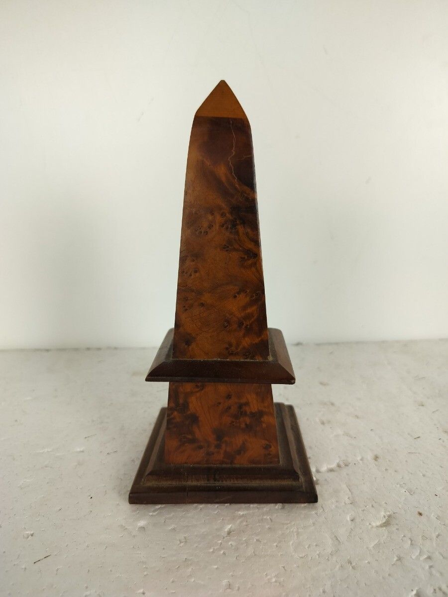 Antique Obelisk Wood Fruit Wood 20t H Century Centerpiece Decorative photo furniture