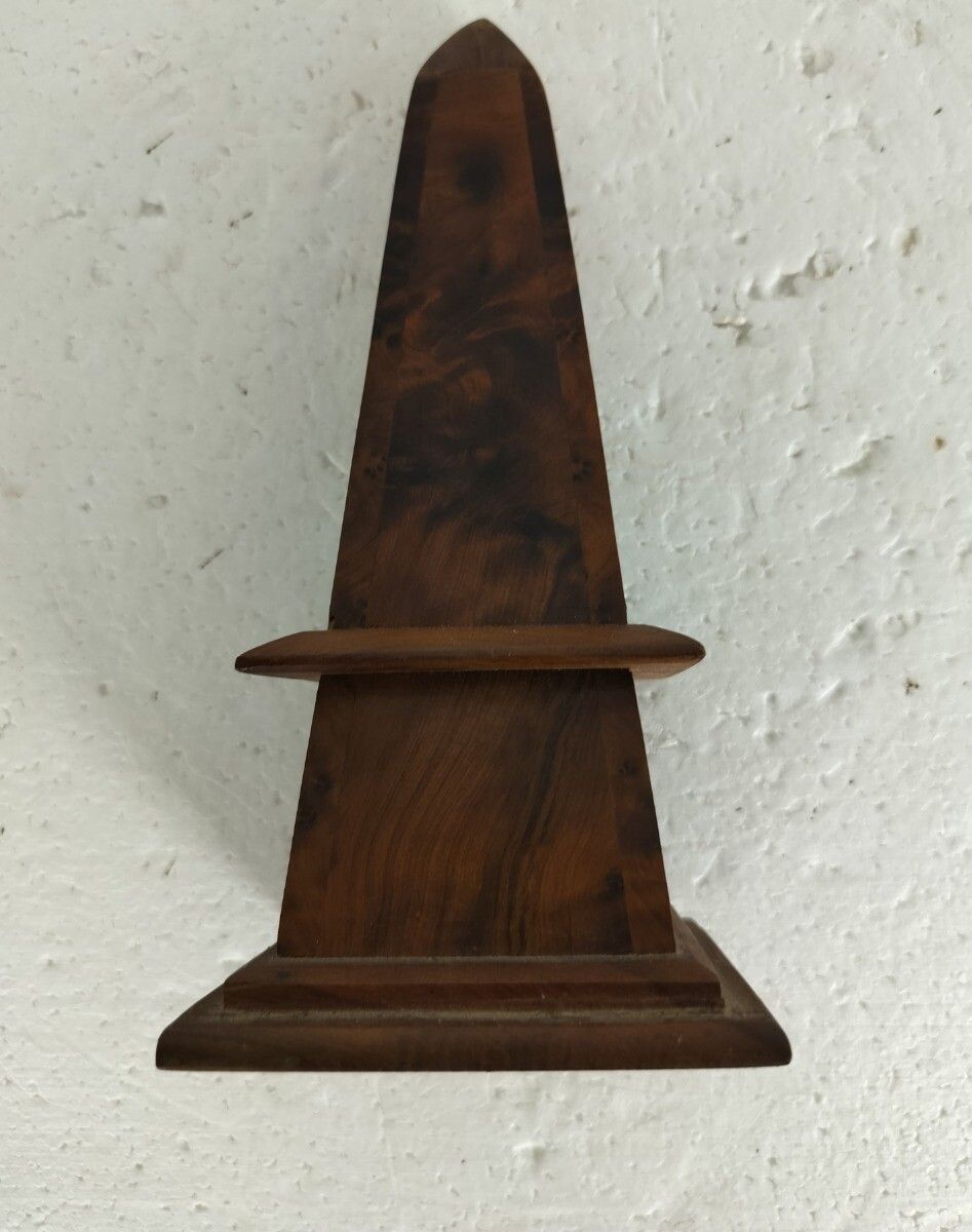 Antique Obelisk Wood Fruit Wood 20t H Century Centerpiece Decorative photo vinterior