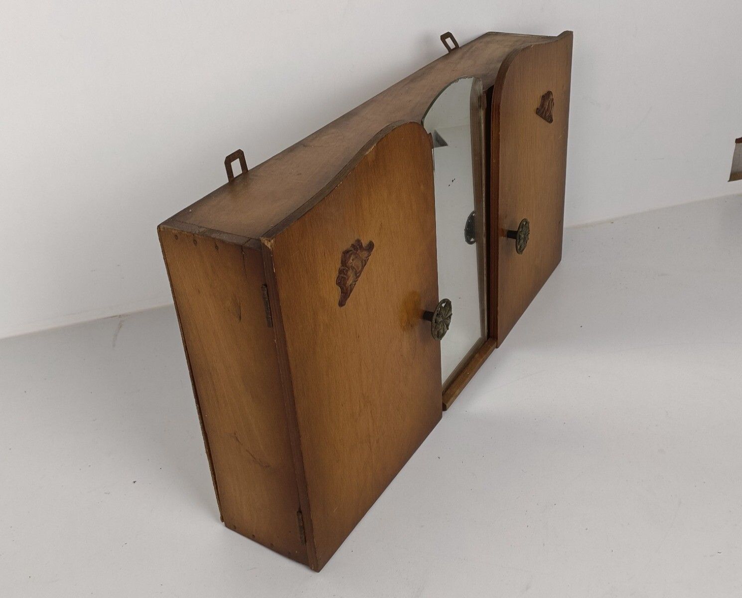 Antique Art Deco Double Medicine Apothecary Bathroom Cabinet Wall Hanging photo vintage