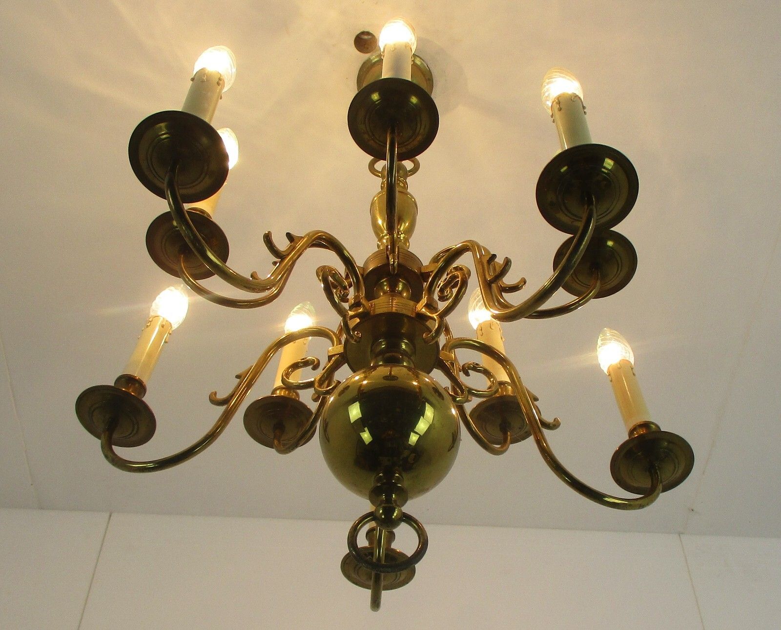 photo furniture Flemish Dutch Chandelier Style 10 Arm Lights Seahorses Country  Vintage Bronze