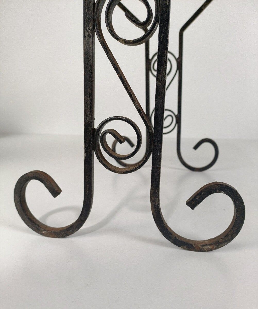 photo furniture Vintage Side Table Plant Stand Ceramic Mosaic Tiles Wrought Iron  Modernist Retr