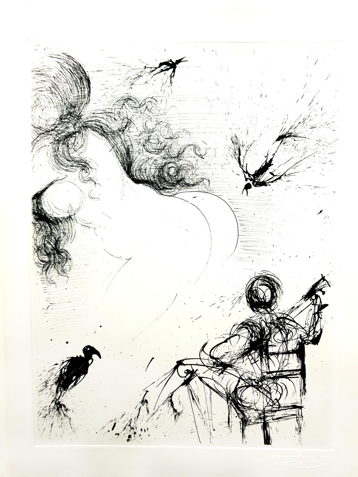 Salvador Dalí­Salvador Dali   Nude With Parrots1967