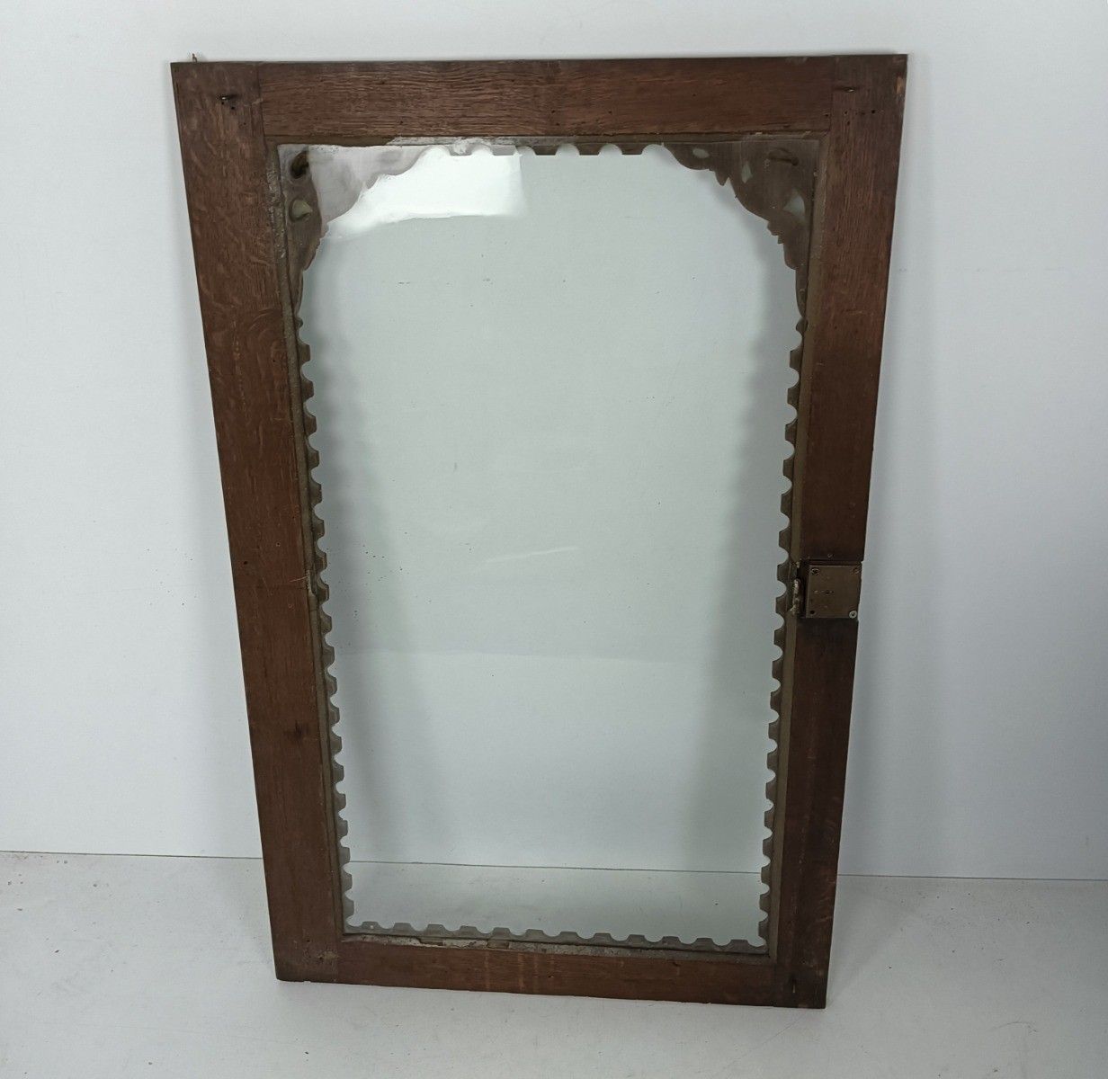 Large Door Cabinet Hand Carved Wood Ornated Glass Display Reclaimed Architectura photo 202.0