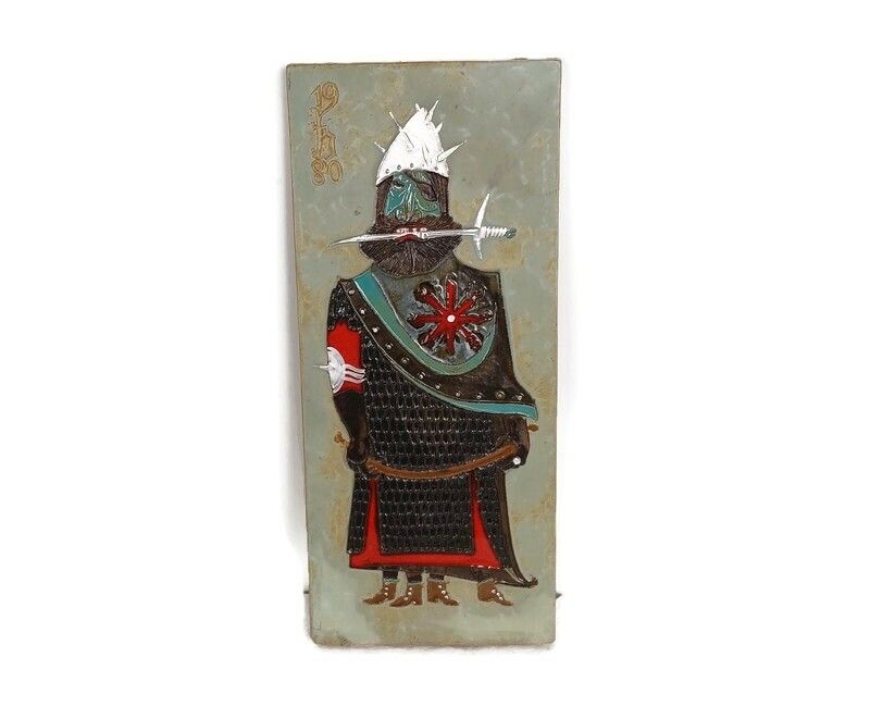 Funky Wall Plaque Glazed Ceramic Tile Giant Arno Brys For Amphora Vandeweghe Vin