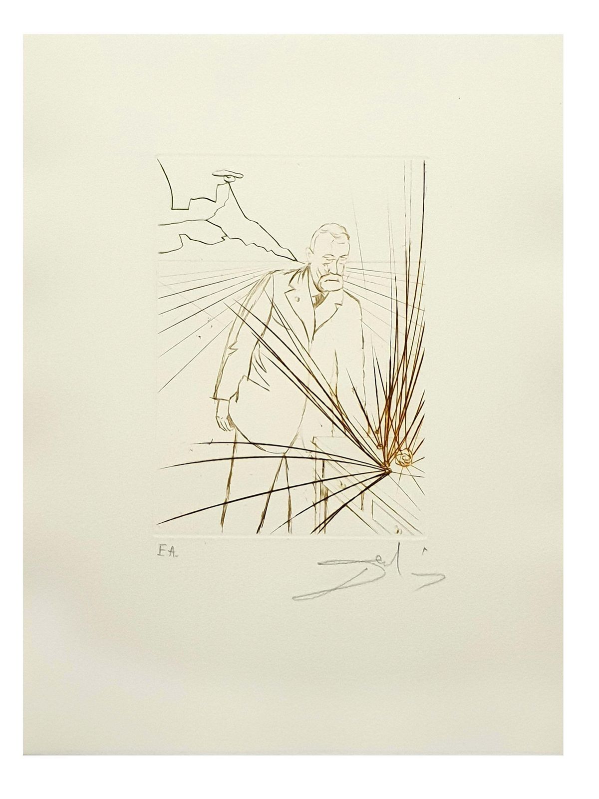 Salvador Dalí­Salvador Dali   Pierre Curie   Original Handsigned Engraving1970 photo furniture