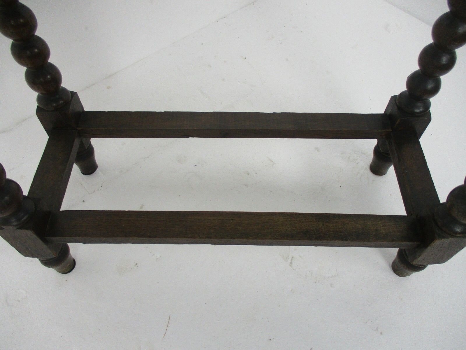 Antique Side Hallway Table Console Bobbin Wooden  Legs Marble Top Edwardian photo vinterior