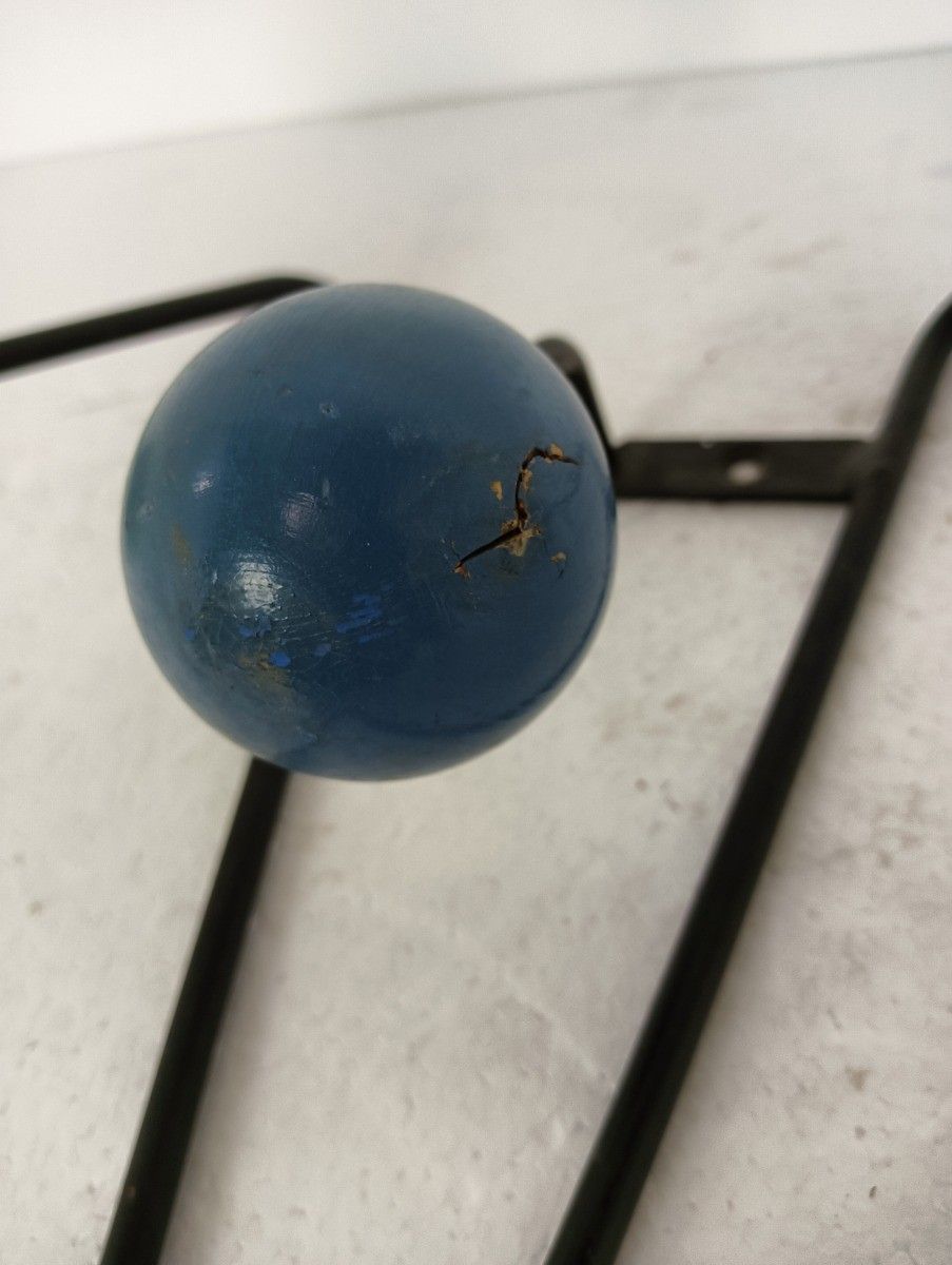 Atomic Small Coat Rack Colored Wooden Balls Pop Art Roger Feraud Wrought Iron Fr photo 107.0