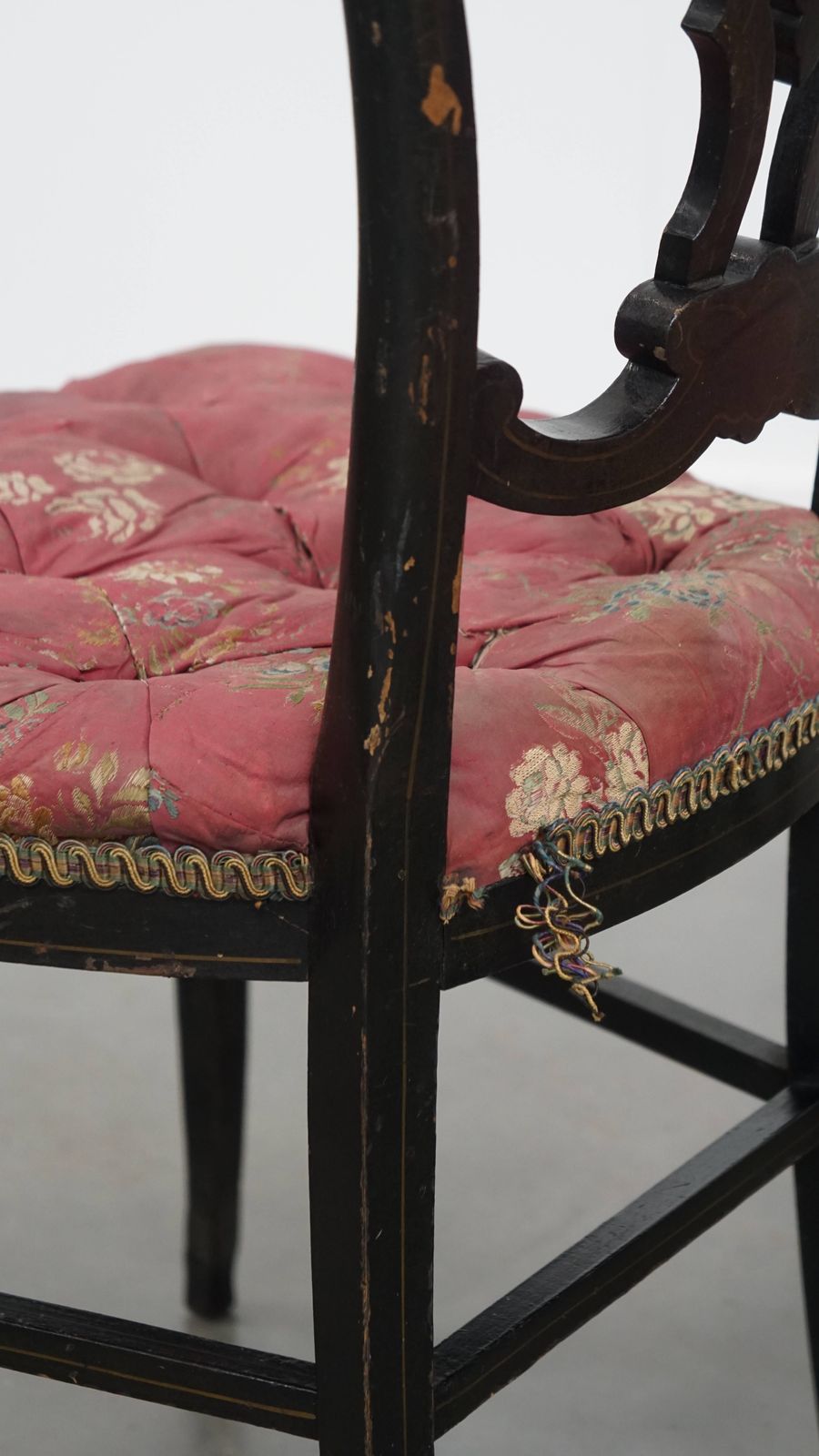 photo for sale Set Of 2 Unique And Elegant Antique French Napoleon 3 Chairs Inlaid With Mother Of Pearl