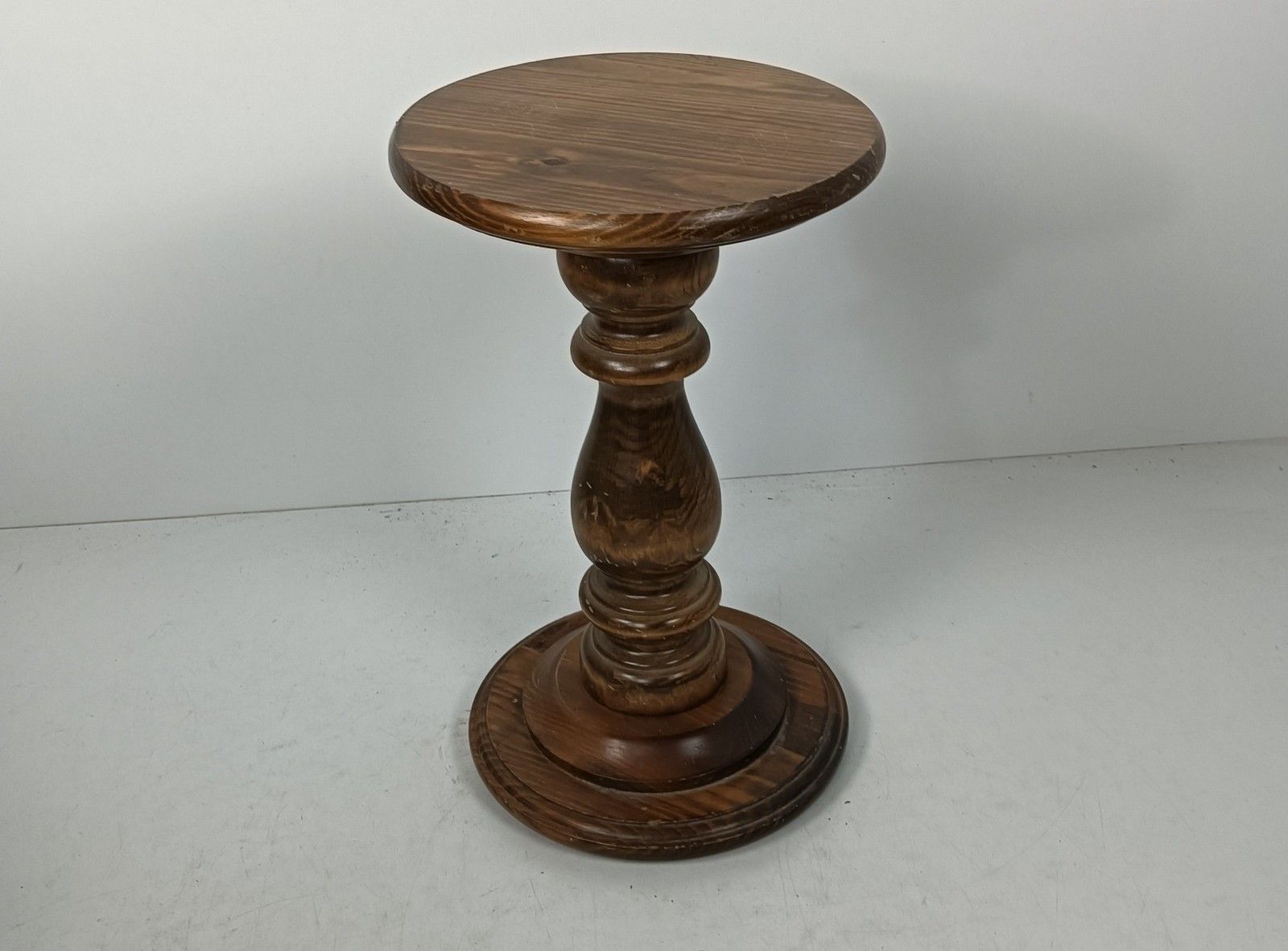 Vintage Pedestal Hand Carved Pinewood Plant Stand Side Table Bonsai Flower Table photo buy