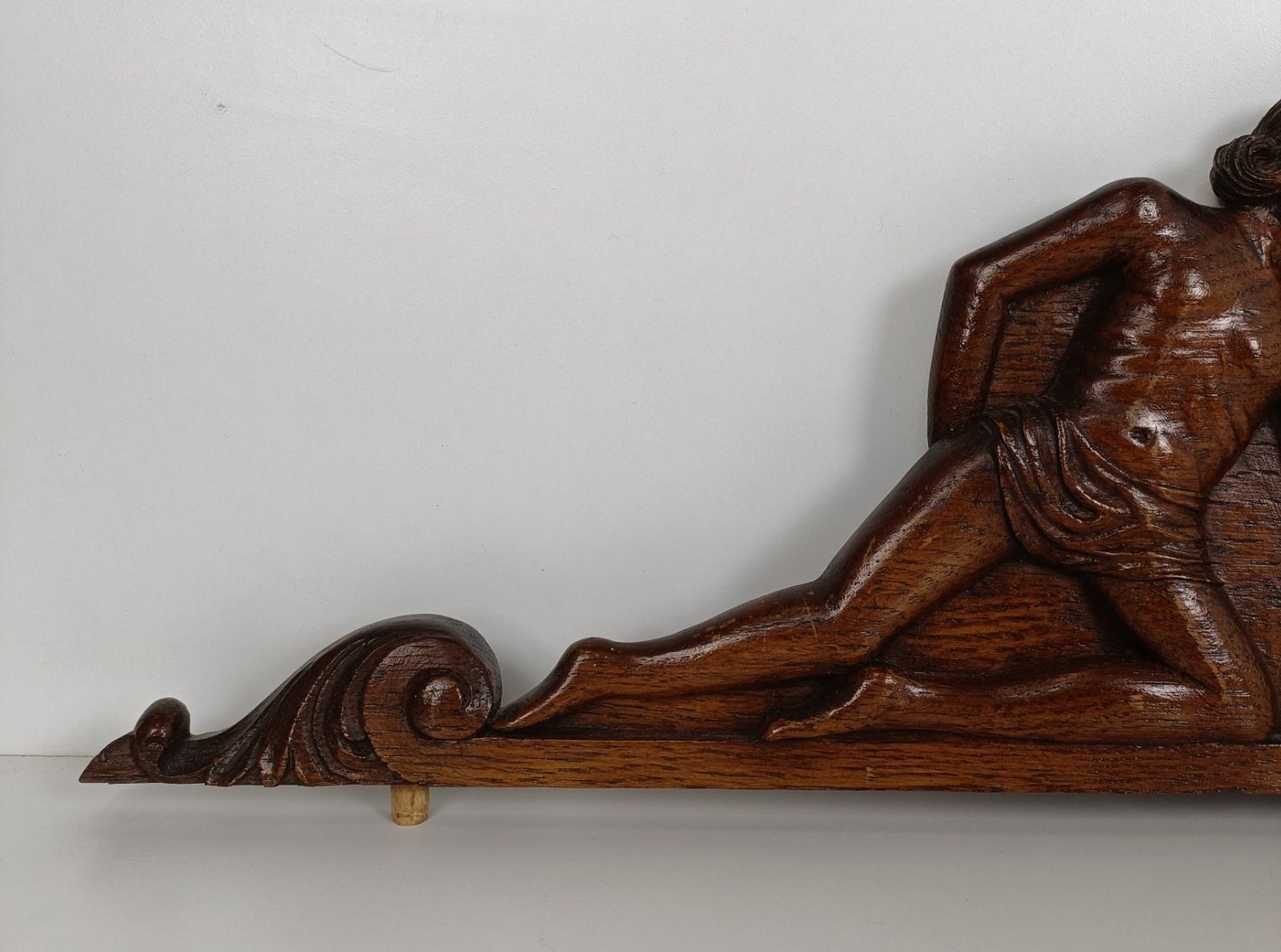 Hand Carved Wooden Pediment Over Door Architectural Antique Figurines Faces photo Home Fixtures