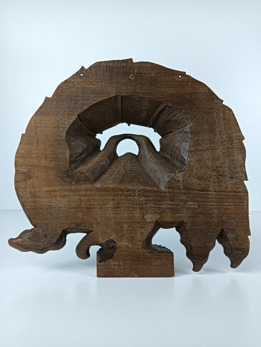 19th Century Hand Carved Wood Ornate Pediment Corbel Pelicans Grapes Architectur photo buy