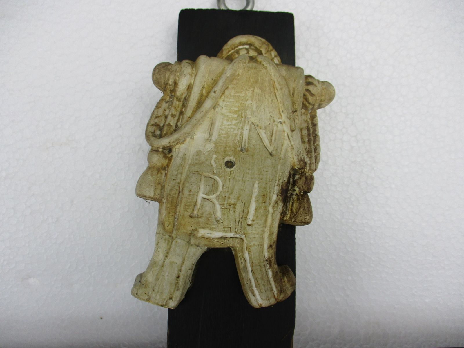 Large Hand Carved Wood Church Chapel  Hanging Ornate Crucifix Plaster  Dramatic photo furniture