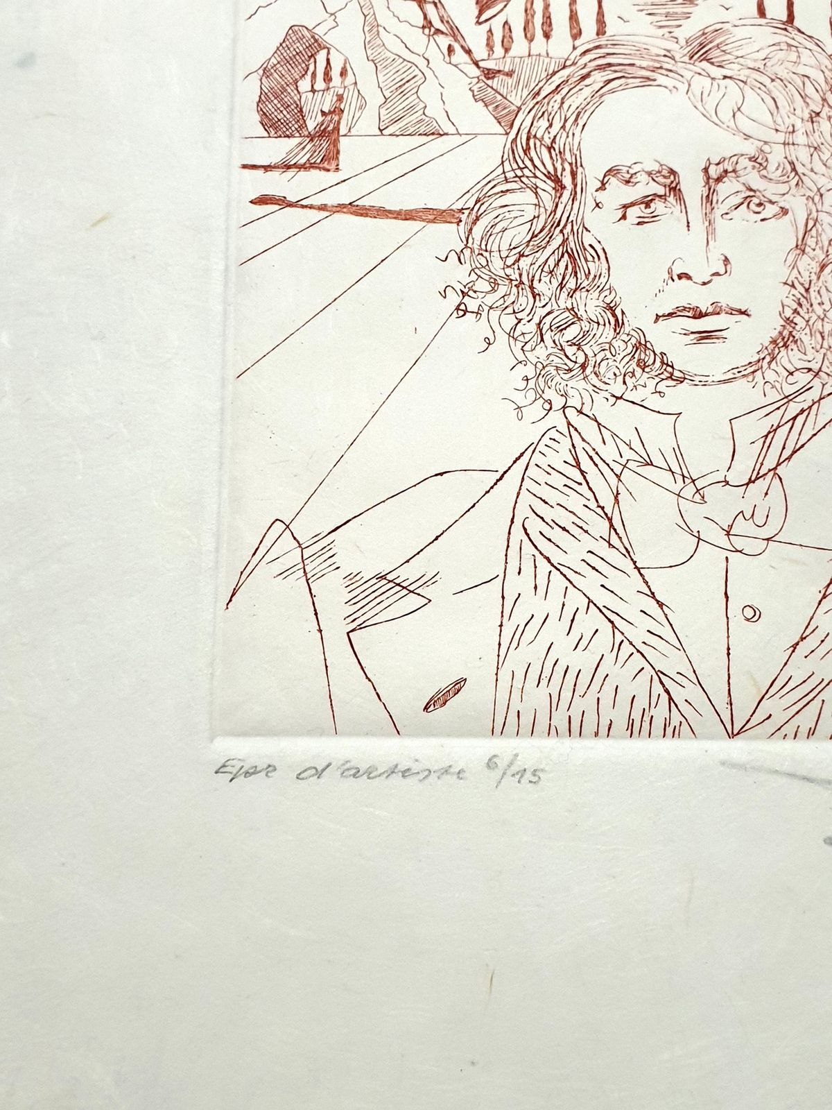 Salvador Dalí­Salvador Dali   Henry Wadsworth Longfellow   Original Handsigned Etching1967 photo for sale