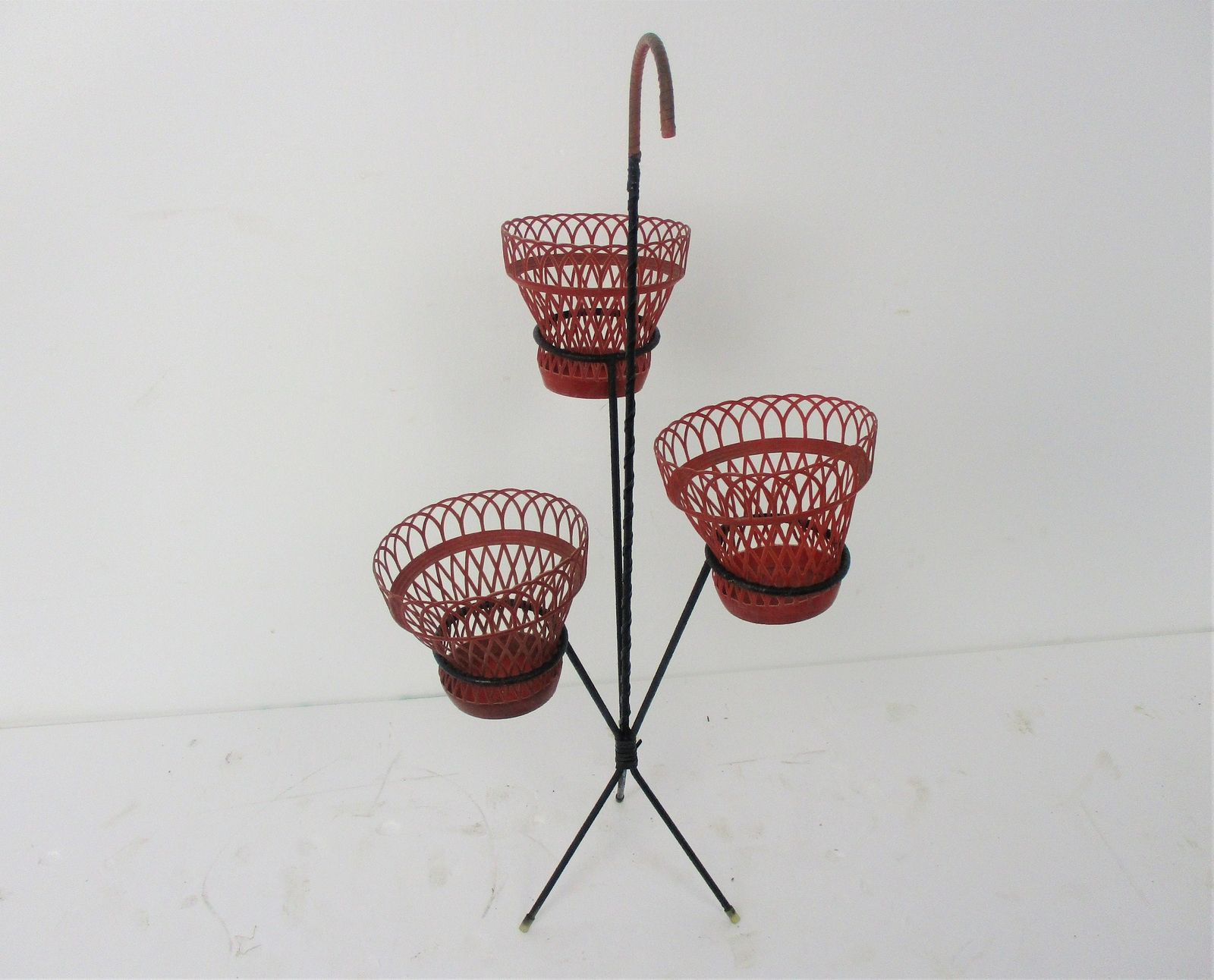 Mathieu Mategot Designed  Tiered Hobo Plant Bonsai Stand Pedestal 3 Tiers Wrough photo for sale