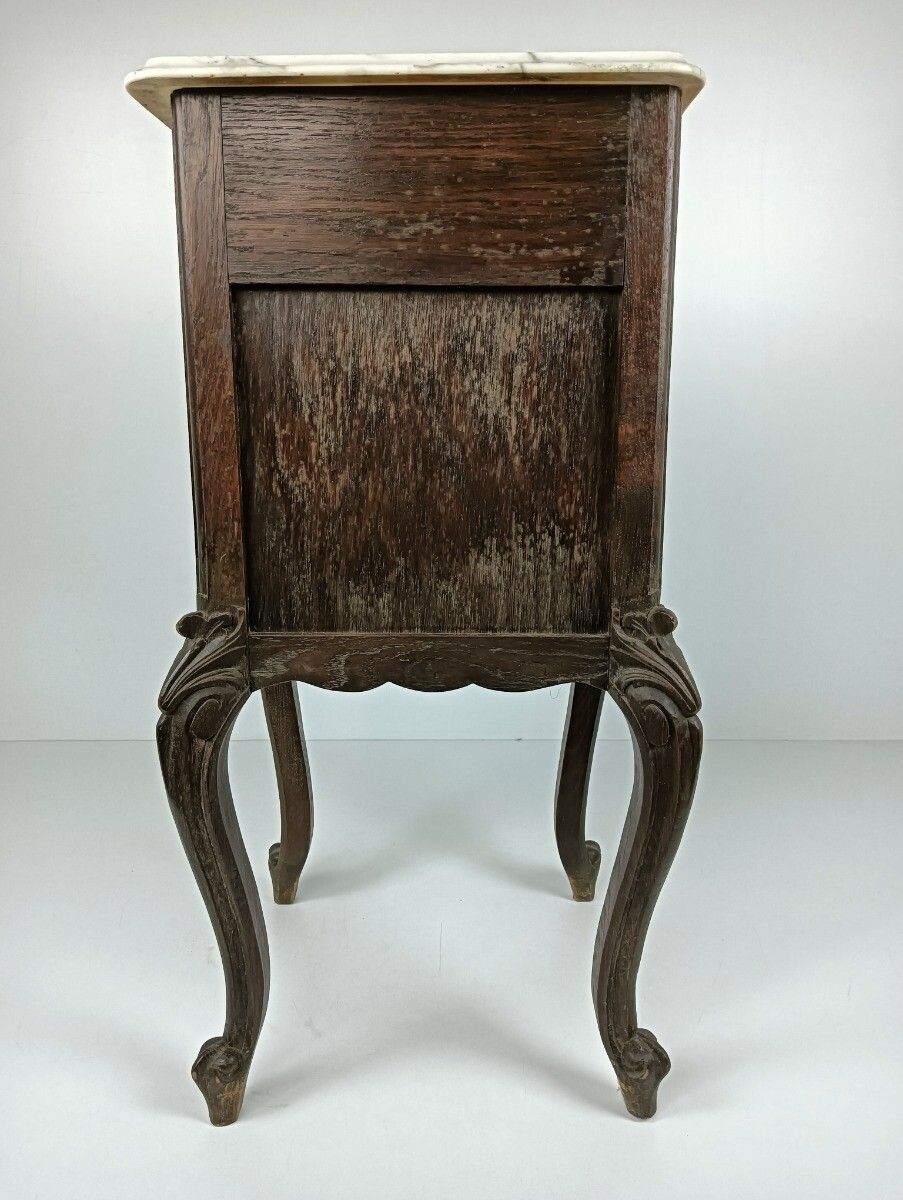 Antique 19th Century Nightstand End Table Bedside Cabinet Marble Top Wood Beauti photo buy