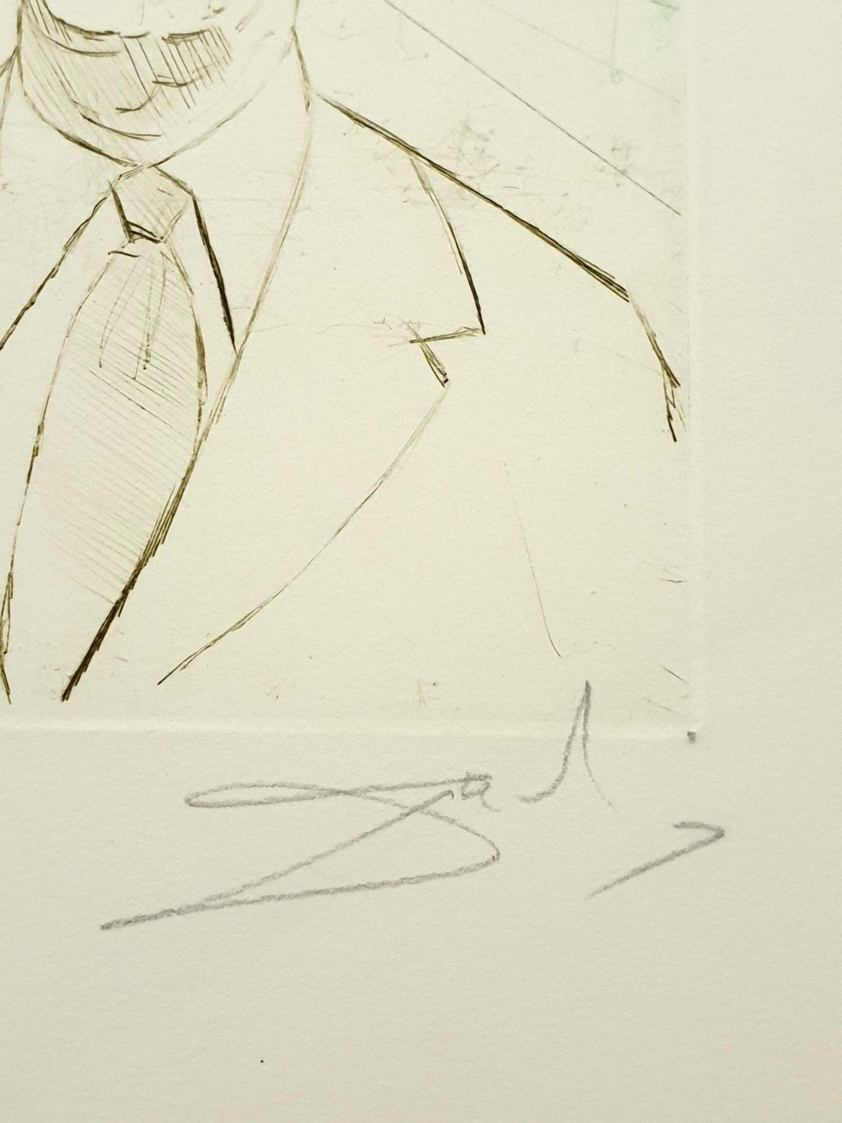 Salvador Dalí­Salvador Dali   Enrico Fermi   Original Handsigned Engraving1970 photo Art