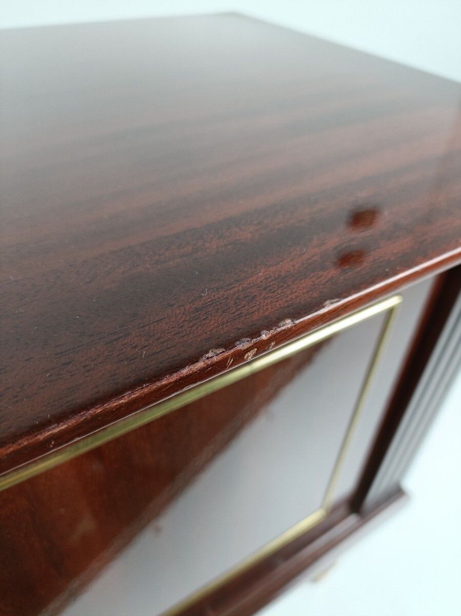 photo for sale Pair Couple Vintage Nightstands End Tables Mid Century Modern Wood Modernist Ret