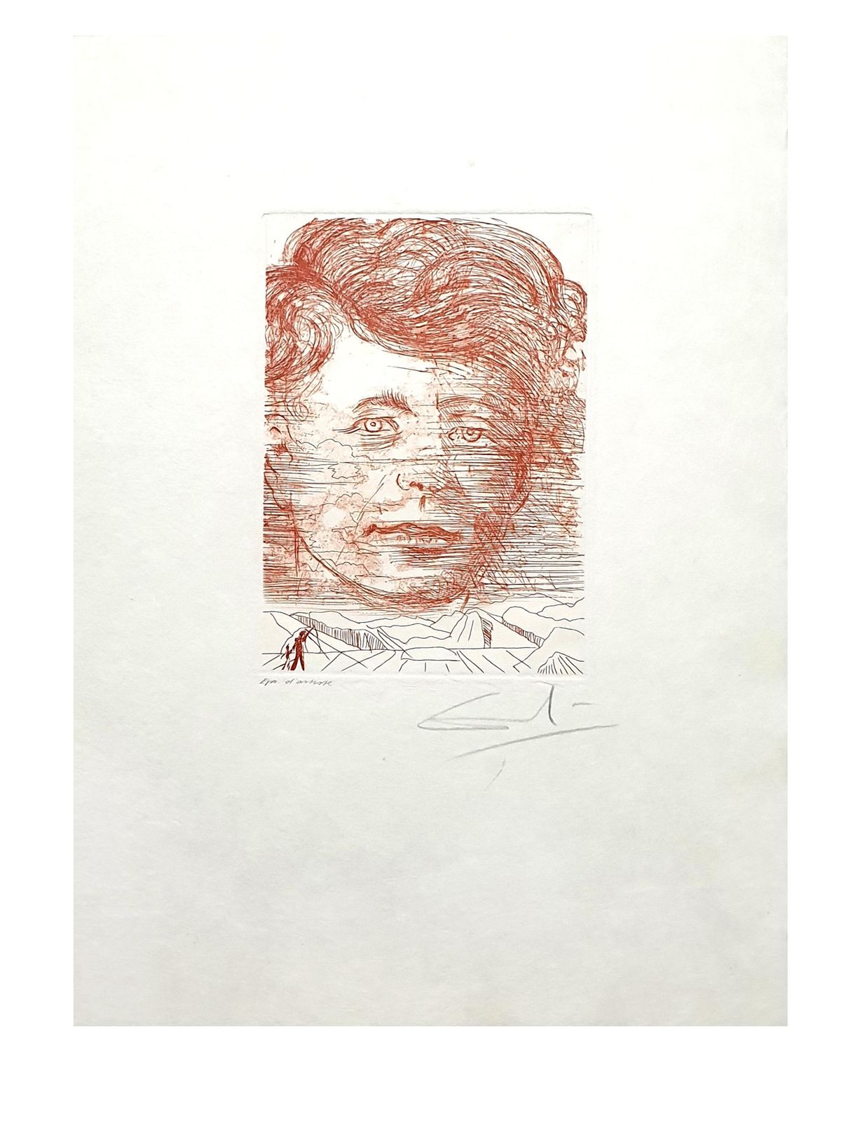 Salvador Dali   John Kennedy   Original Handsigned Etching1968 photo furniture