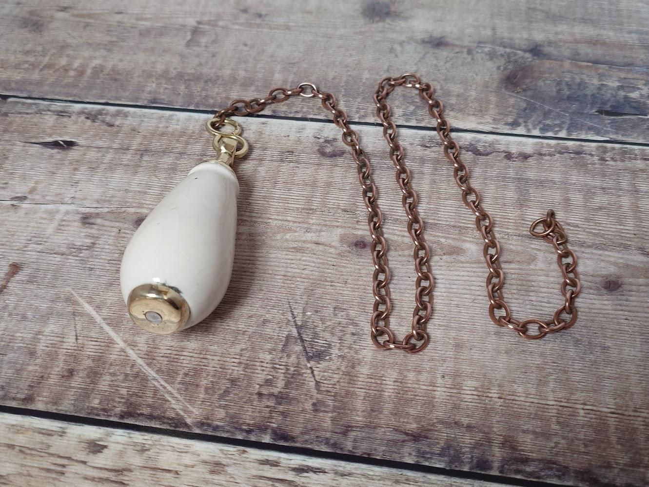 Vintage Ceramic Welsh Toilet Cistern Pull And Brass Chain, Vintage Toilet Flush Pull Chain, Ceramic Pull Handle, Welsh Ceramic Light Pull photo buy