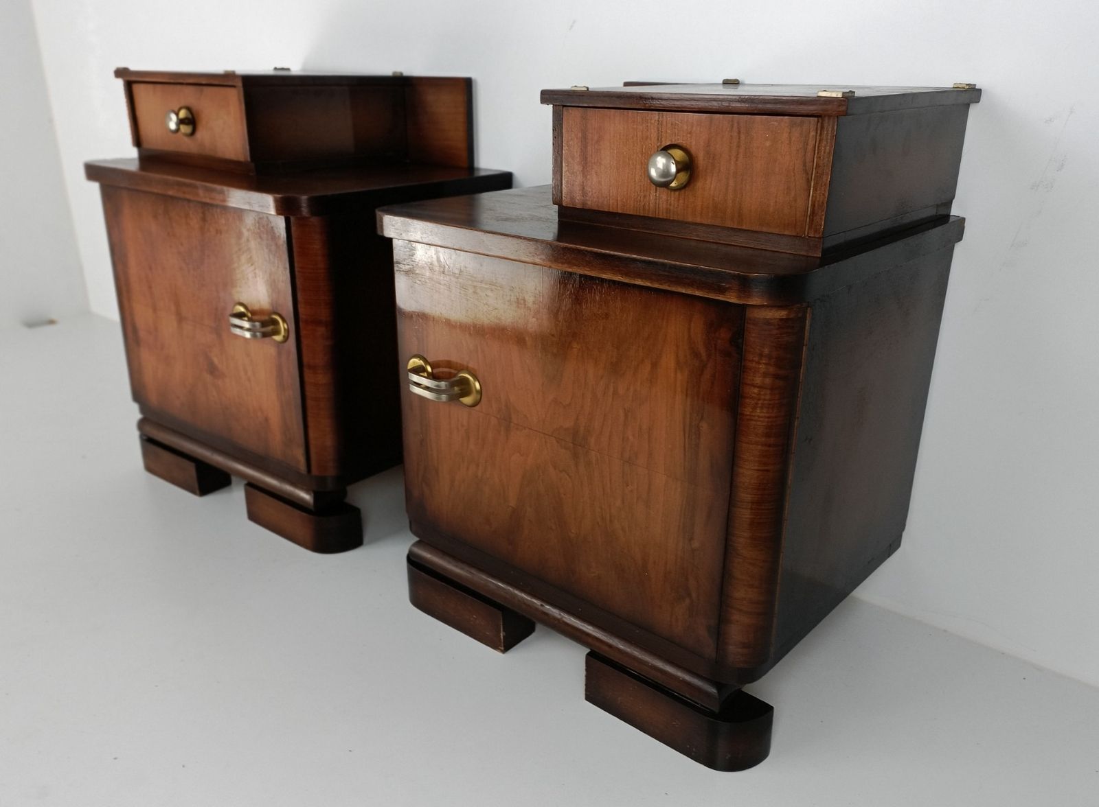 Pair Antique Art Deco Nightstands End Tables Dresser 20s 30s Vanity Cabinets  Wo photo buy