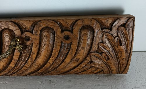 Two Ornate Carved Wooden Pediment Cabinet Doors Brass Handle Architectural Salva photo vinterior