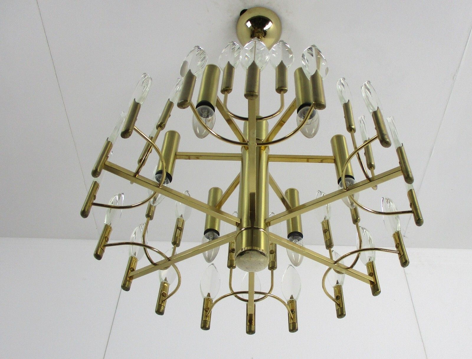 Hollywood Regency 1970s Chandelier Lamp Oscar Torlasco For Stilkronen Italy photo 817.0