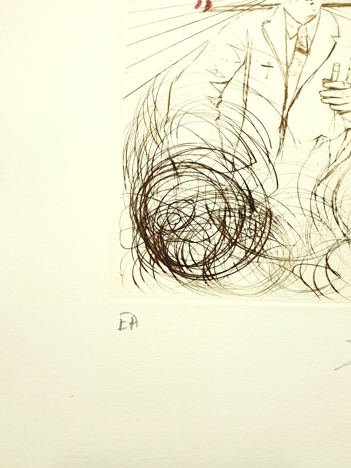 Salvador Dalí­Salvador Dali   Jonas Salk   Original Handsigned Engraving1970 photo for sale