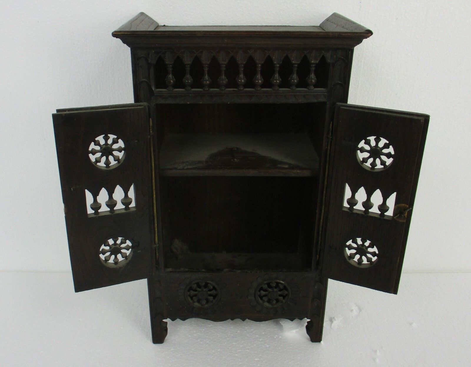 Miniature French Breton Salesman Sample Cabinet Wood Antique 1900s Gorgeous Rare photo 554.0