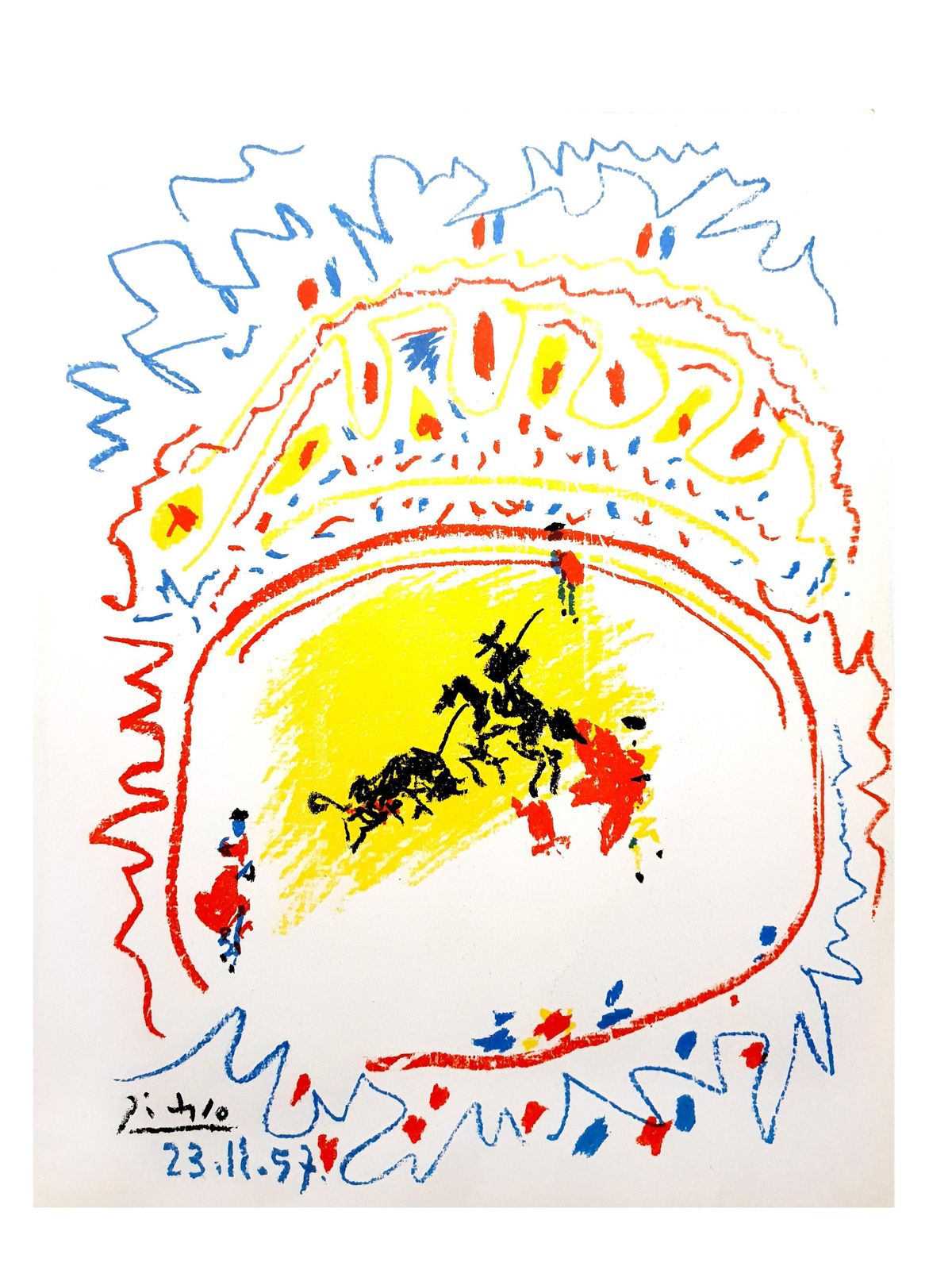 Pablo Picassopablo Picasso   La Petite Corrida   Original Lithograph1958 photo vinterior