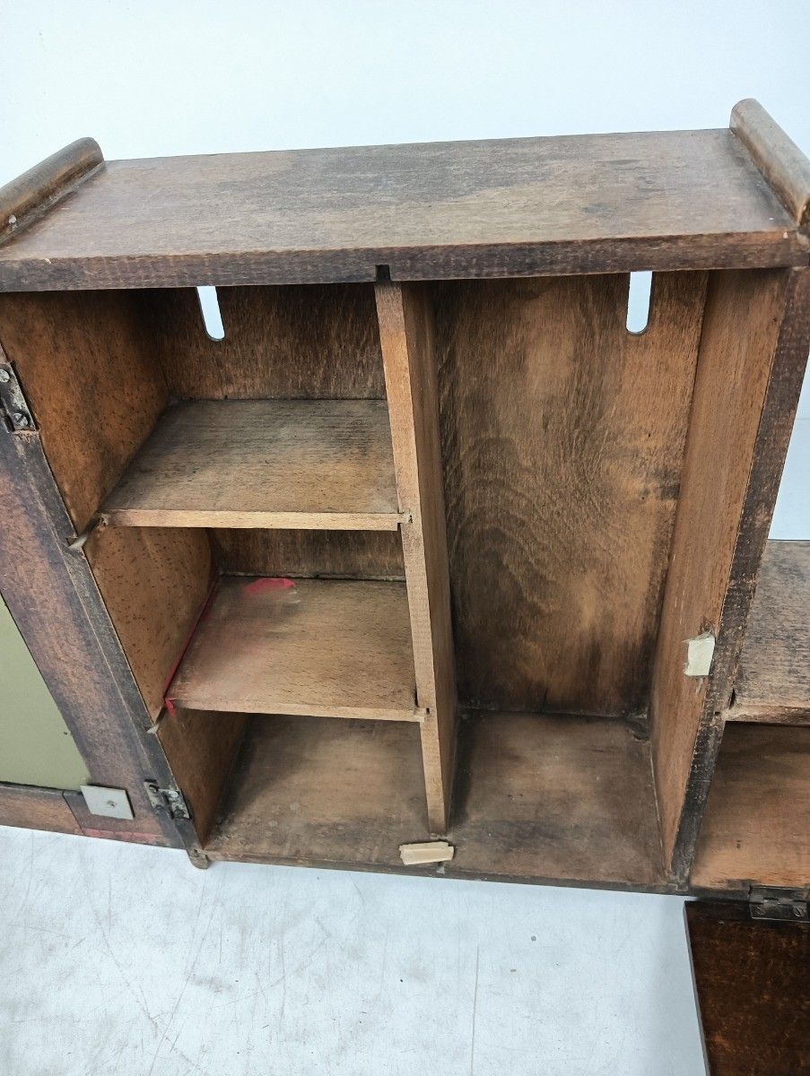 Antique Art Deco Wall Hanging Medicine Apothecary Pharmacy Cabinet Shaving Cabin photo vintage