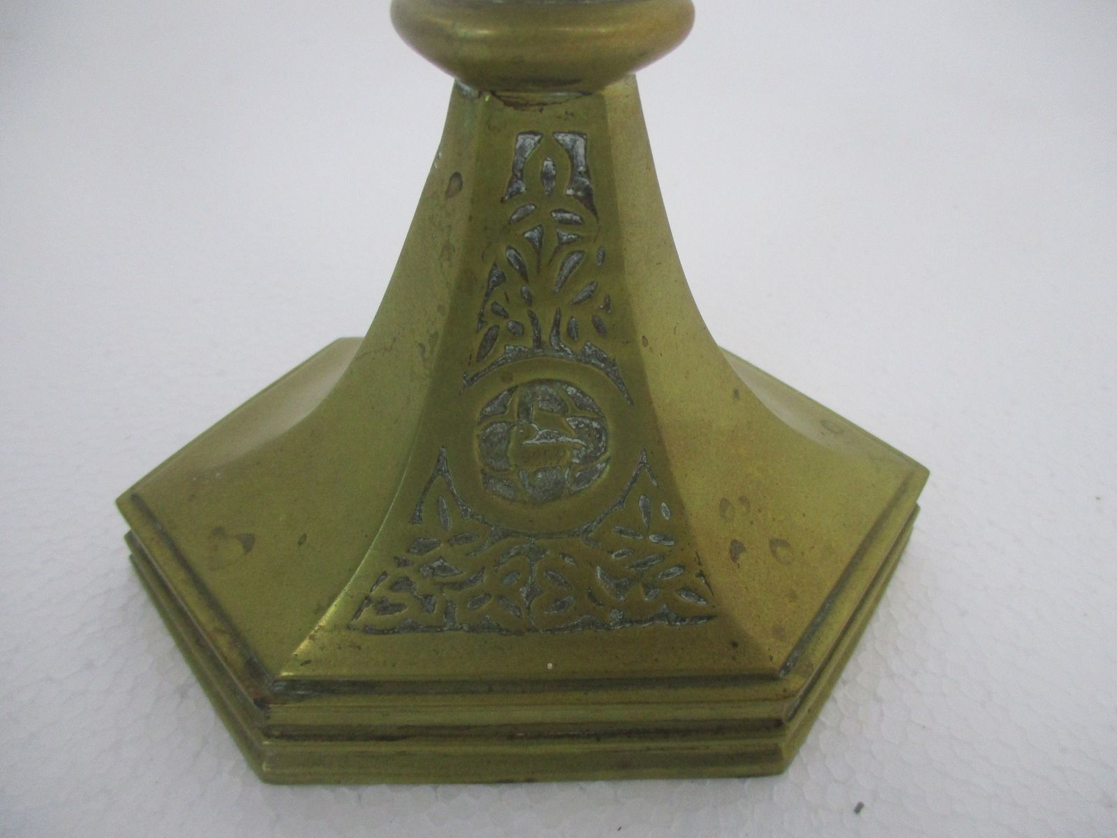 Couple Candle Holders Brass Leafs Ornate Religious Church Candelabra 3 Arm photo for sale