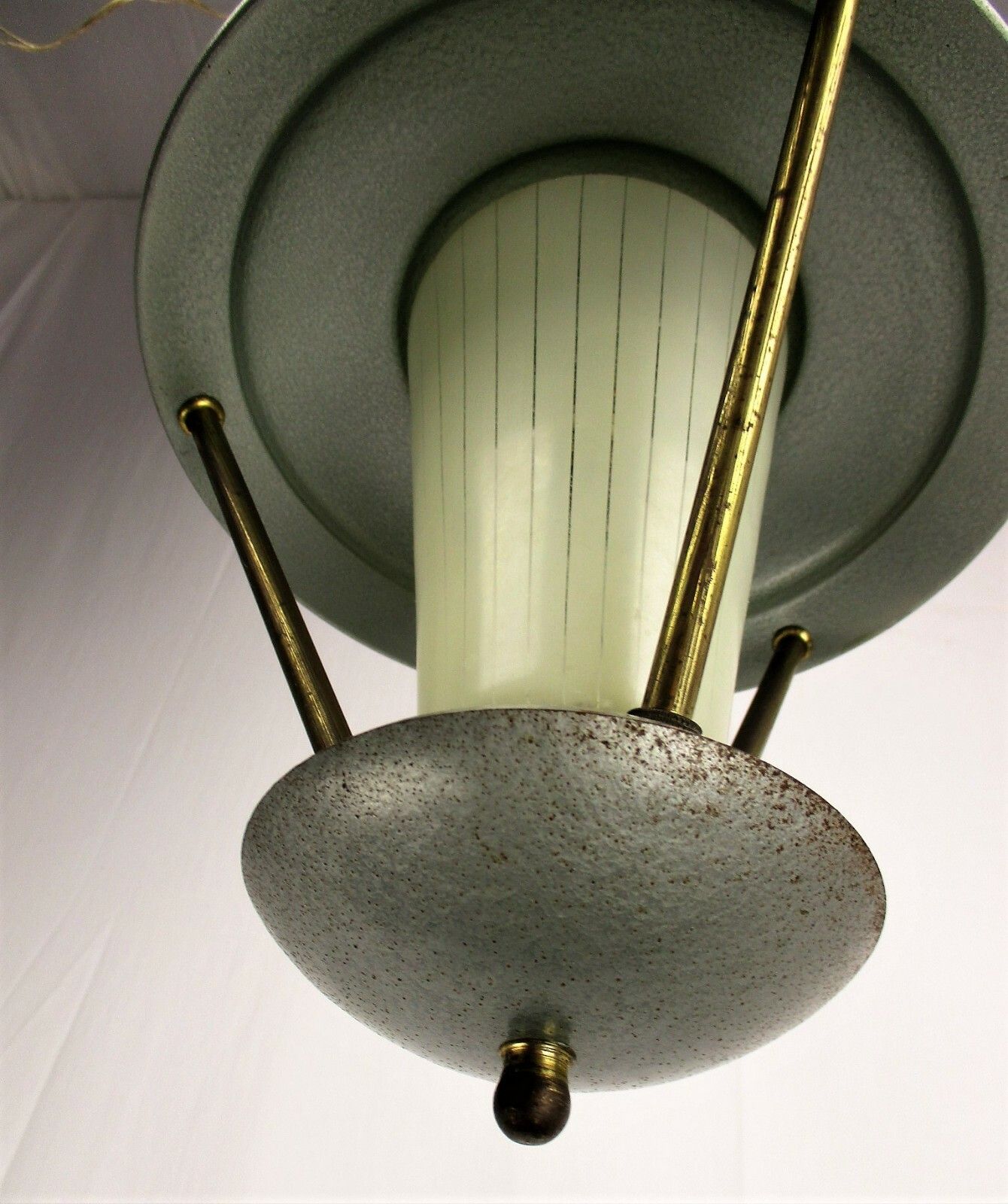 photo for sale Stilnovo Style  Lantern Ornate Brass Chandelier Pendant Mid Century Modern Htf