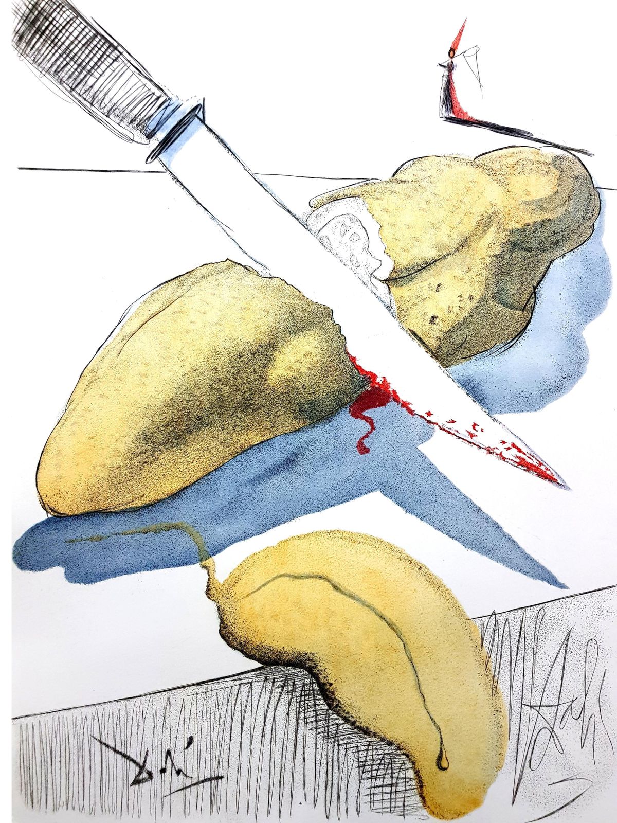 Salvador Dalí­Salvador Dali   Cut Cucumber   Original Etching1967
