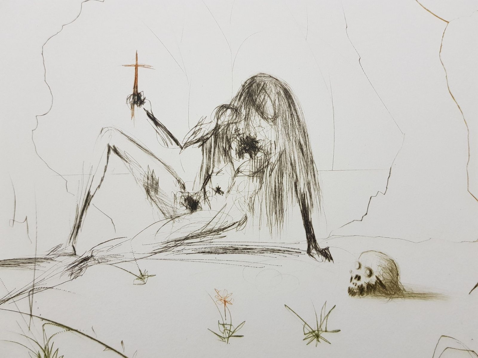 Salvador Dalí­Salvador Dali   Brother Ogrin, The Hermit   Original Etching1970 photo buy