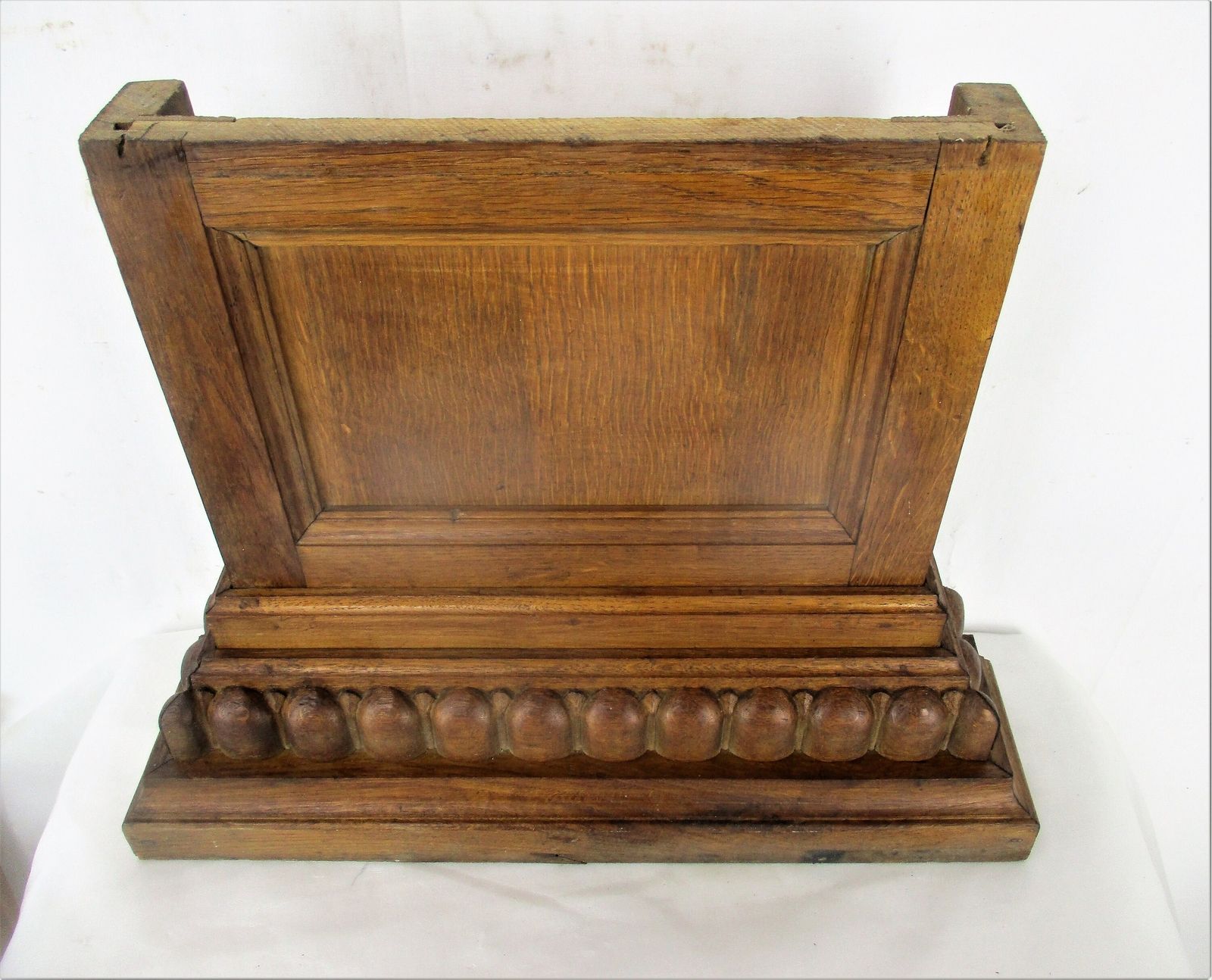 Heavy Large French Hand Carved Wood Pediment Ornate Finial Architectural Decorat photo for sale