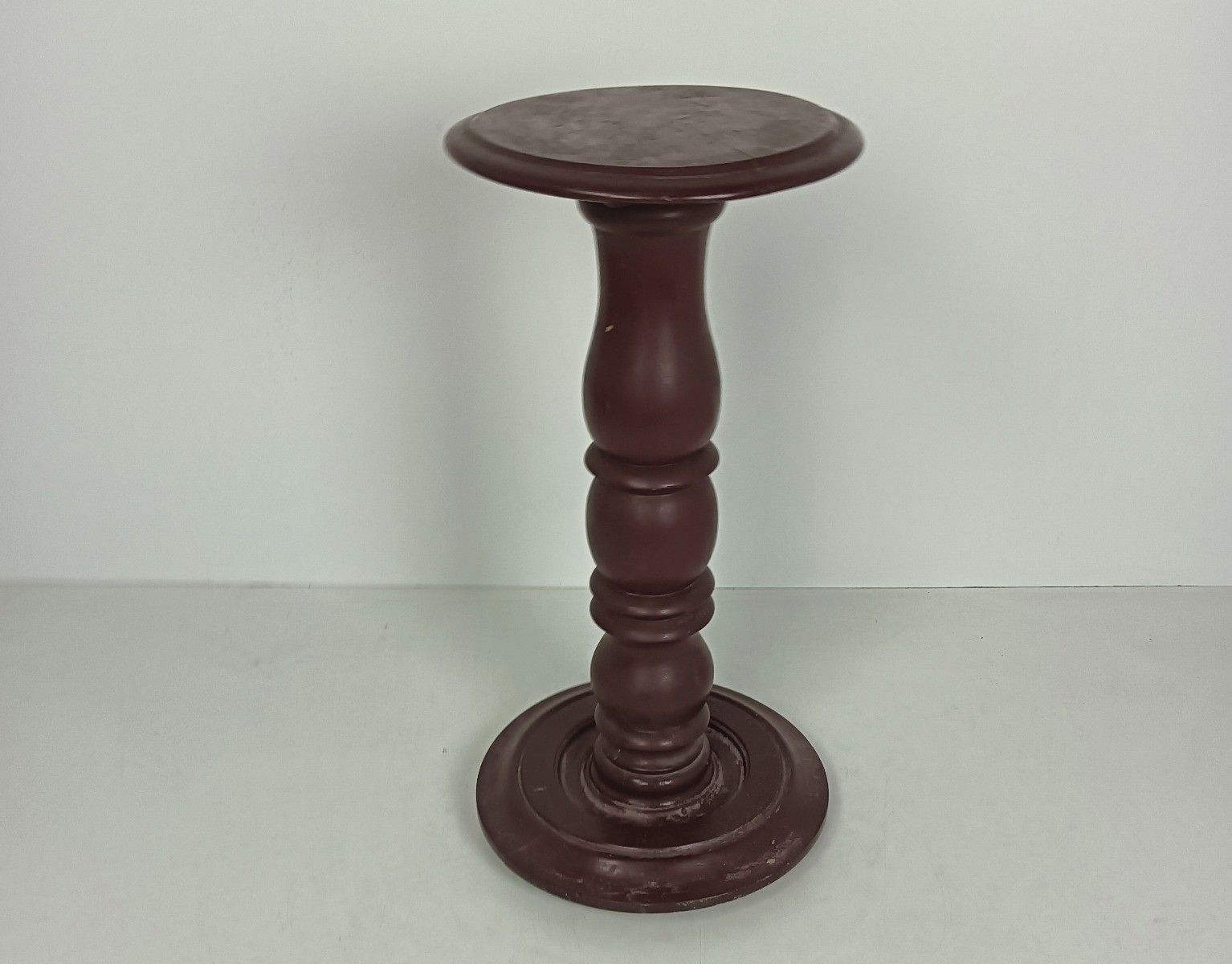 Huge Antique Carved Wooden Pedestal Plant Bonsai Stand Side Table Purple photo for sale