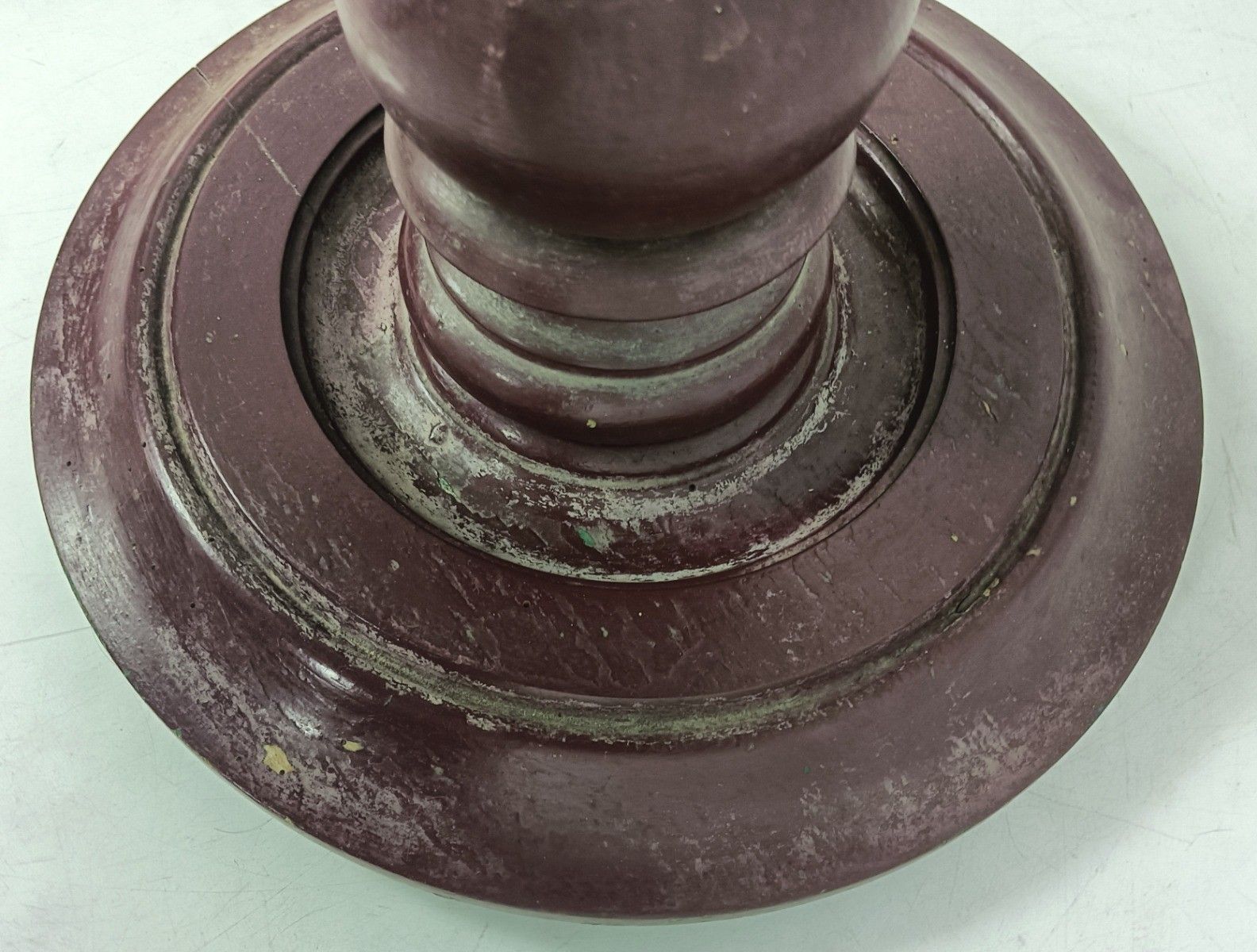 photo furniture Huge Antique Carved Wooden Pedestal Plant Bonsai Stand Side Table Purple