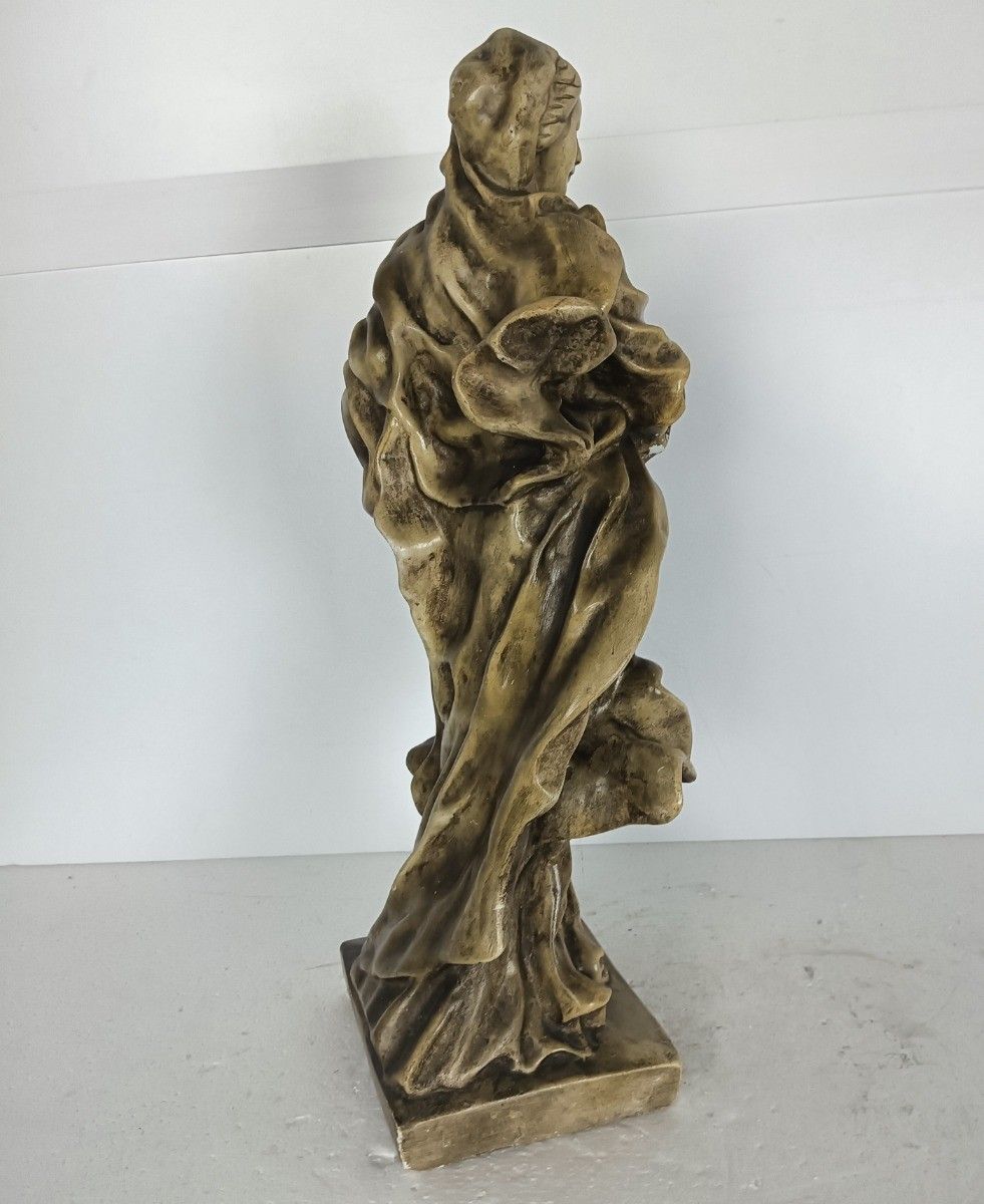 photo furniture Large  Virgin Mary Our Lady Madonna Plaster  Statue  Gold Colored Infant Child R