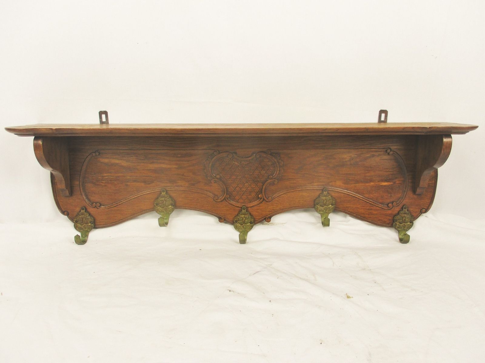 Gothic Gorgeous Ornate Hand Carved Wood Oak Coat Hat Rack Breughel Style Brueghe photo vinterior